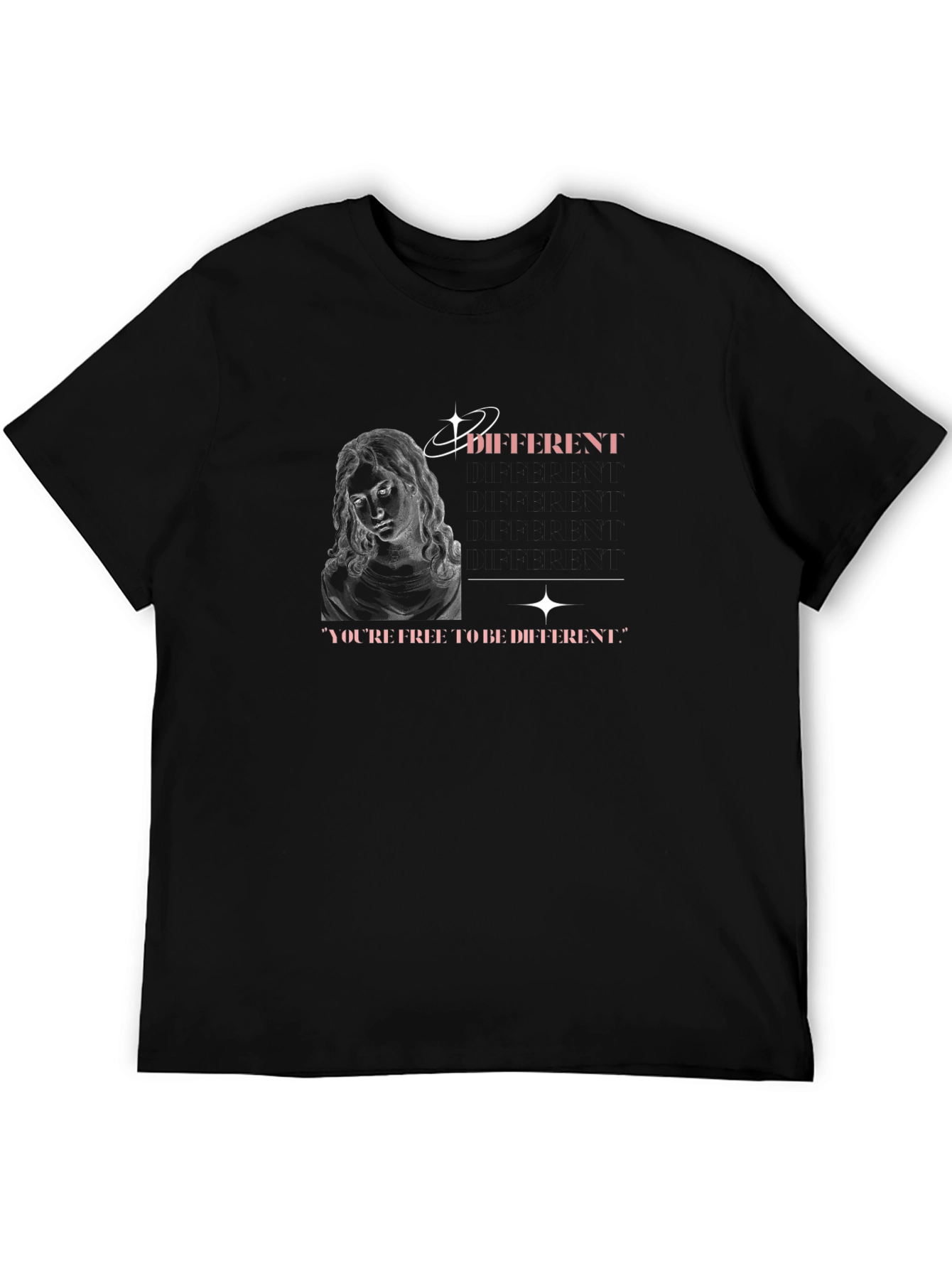 Unique Different Graphic Print Black T-Shirt