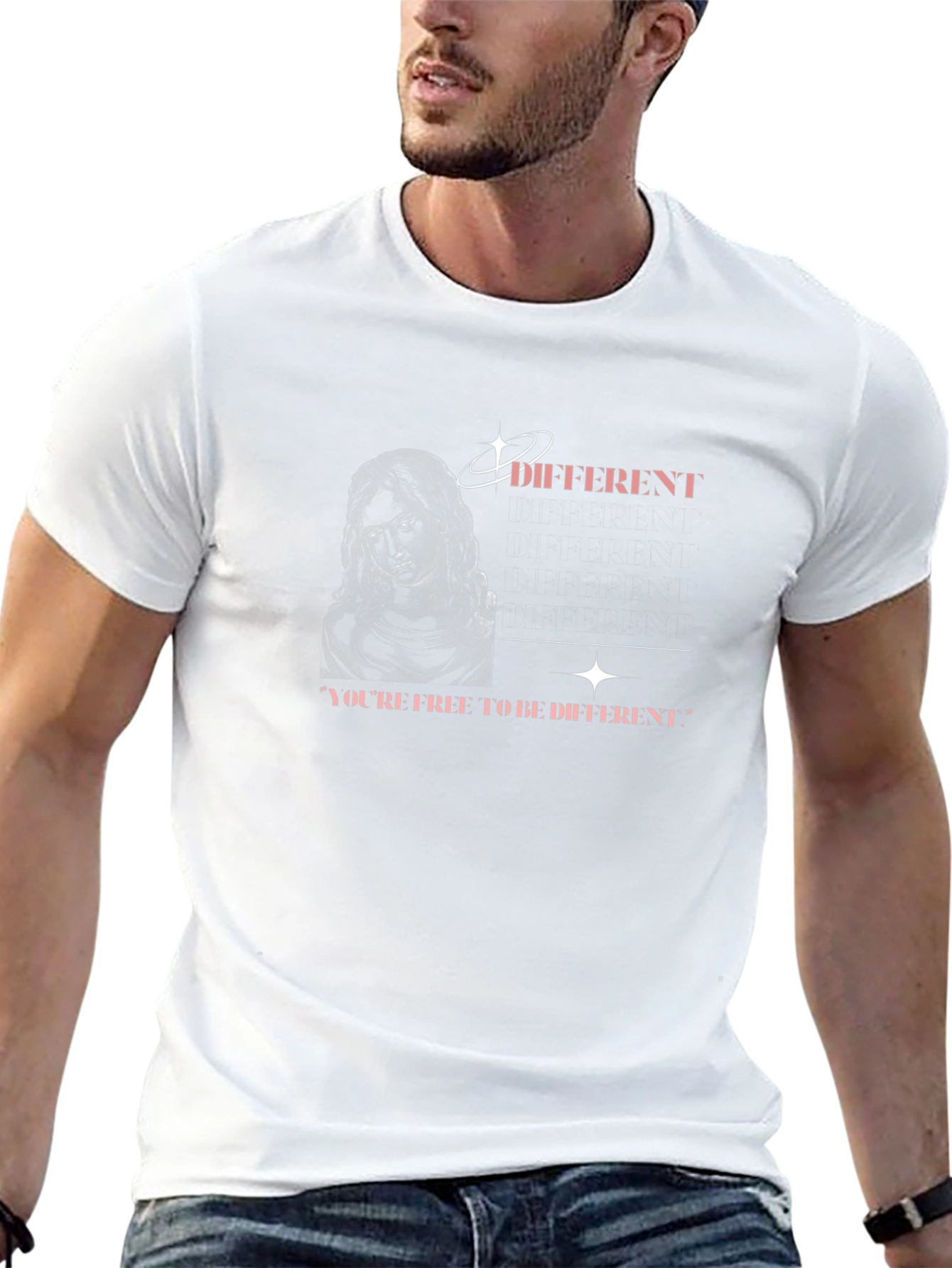 Unique Different Graphic Print Black T-Shirt