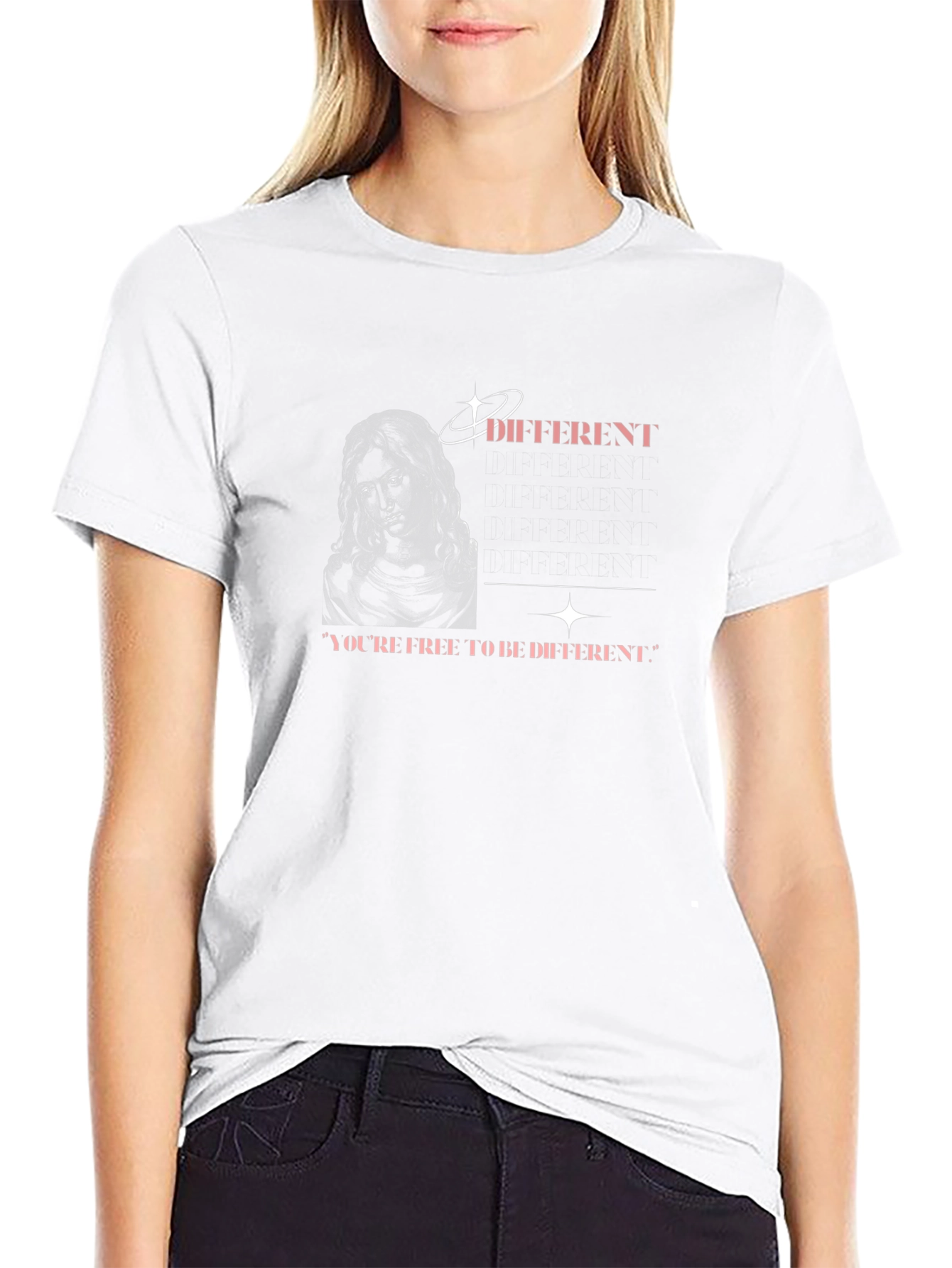 Unique Different Graphic Print Black T-Shirt
