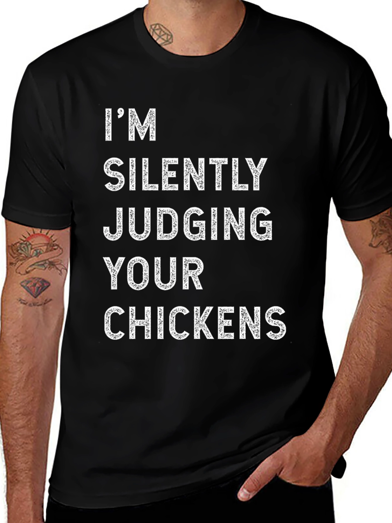 Silently Judging Chickens Graphic T-Shirt