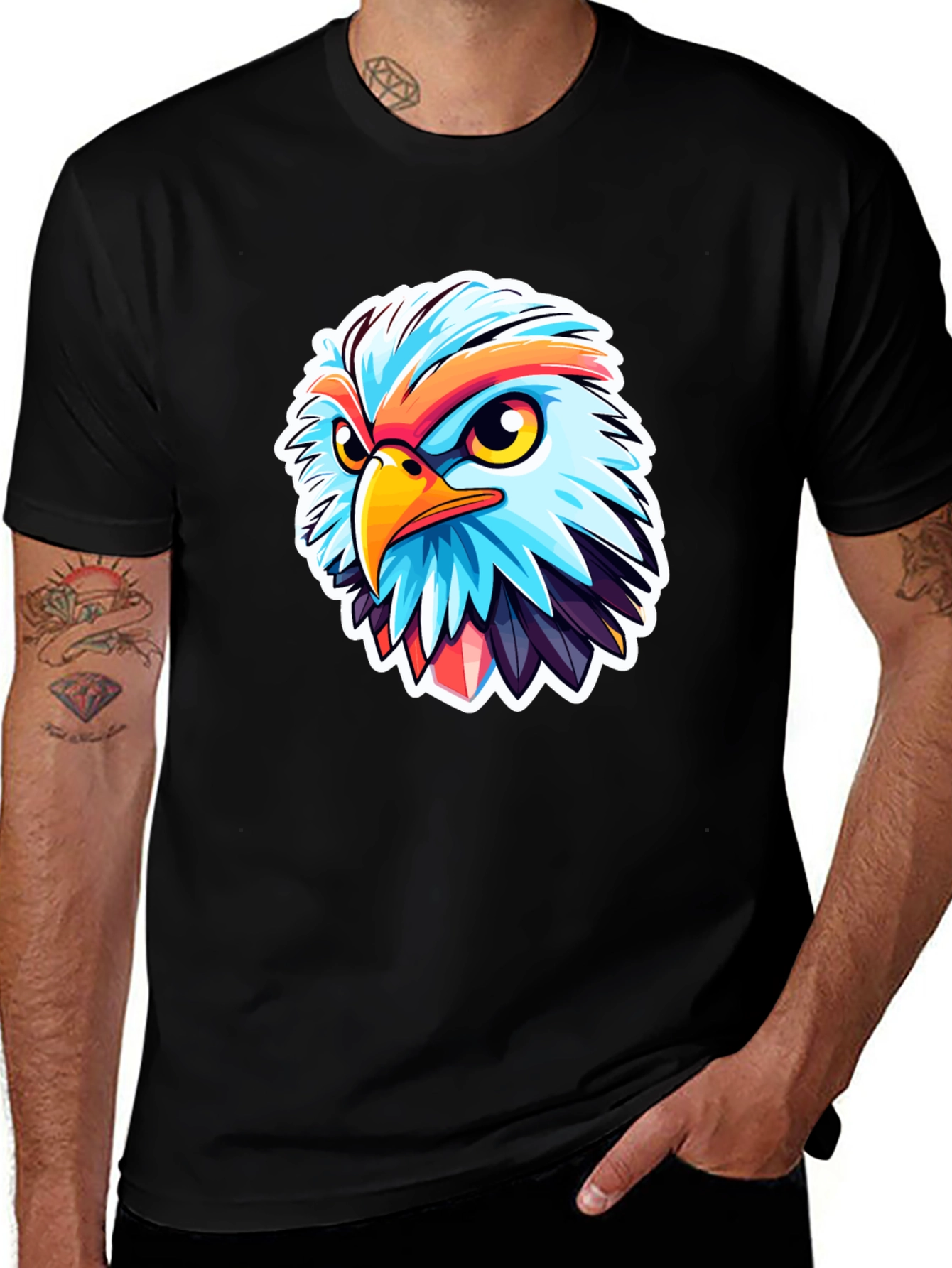 Cool Eagle Graphic Black T-Shirt