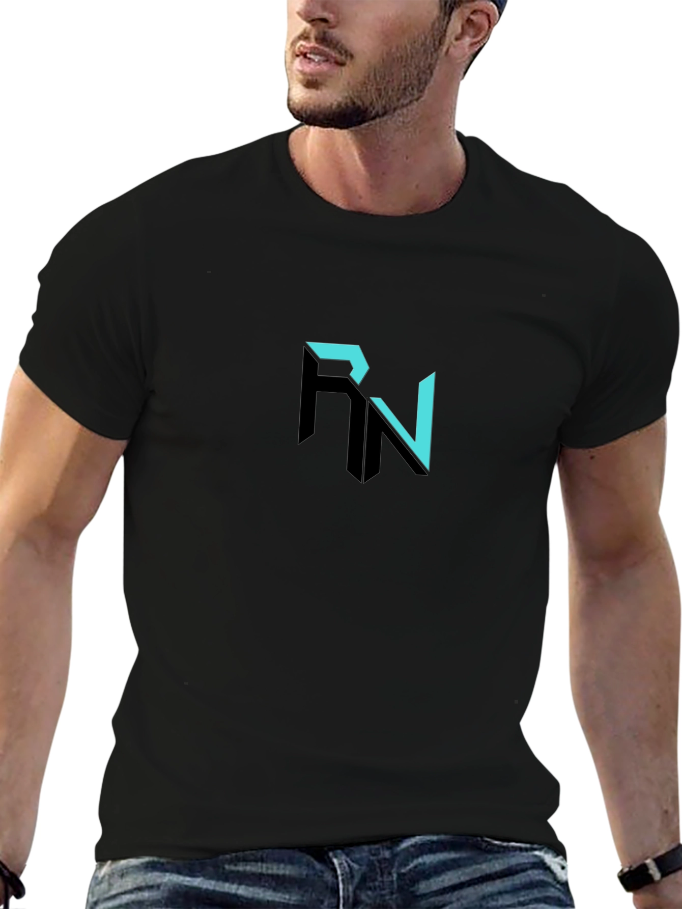 Stylish Black RN Graphic Tee