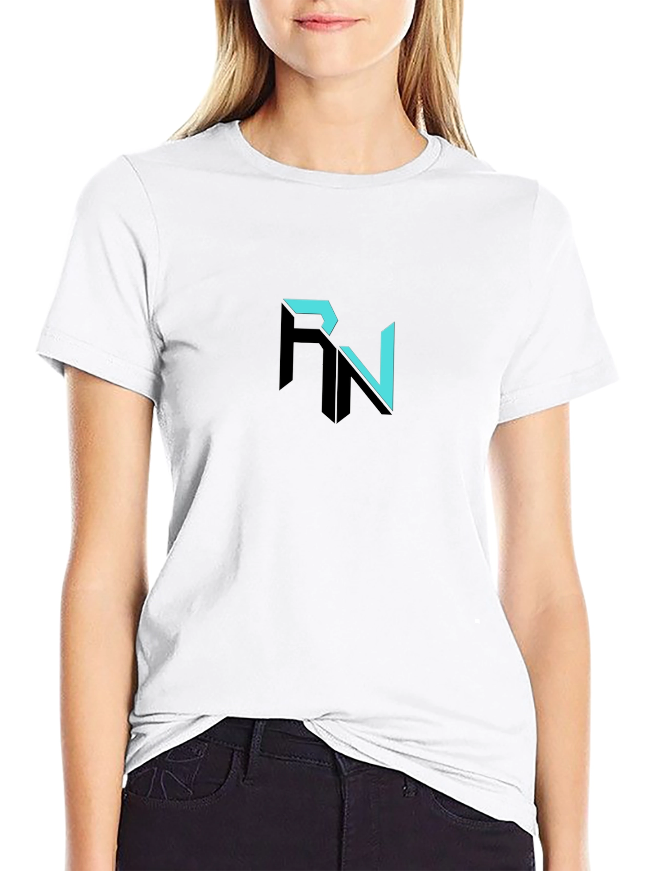 Stylish Black RN Graphic Tee