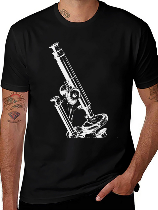 Vintage Microscope Graphic T-Shirt - Black