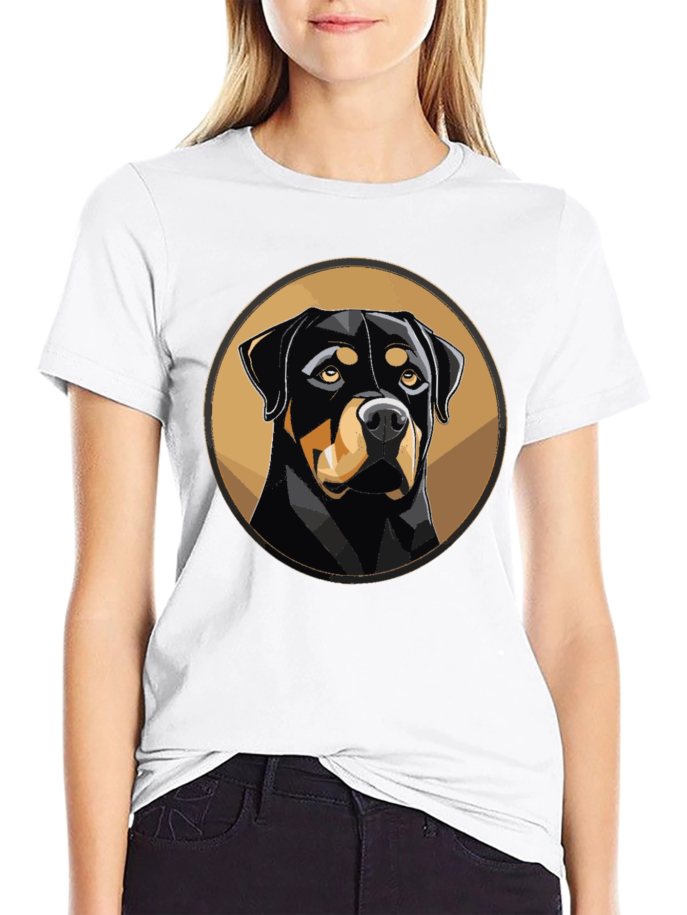 Rottweiler Dog Graphic T-Shirt - Black