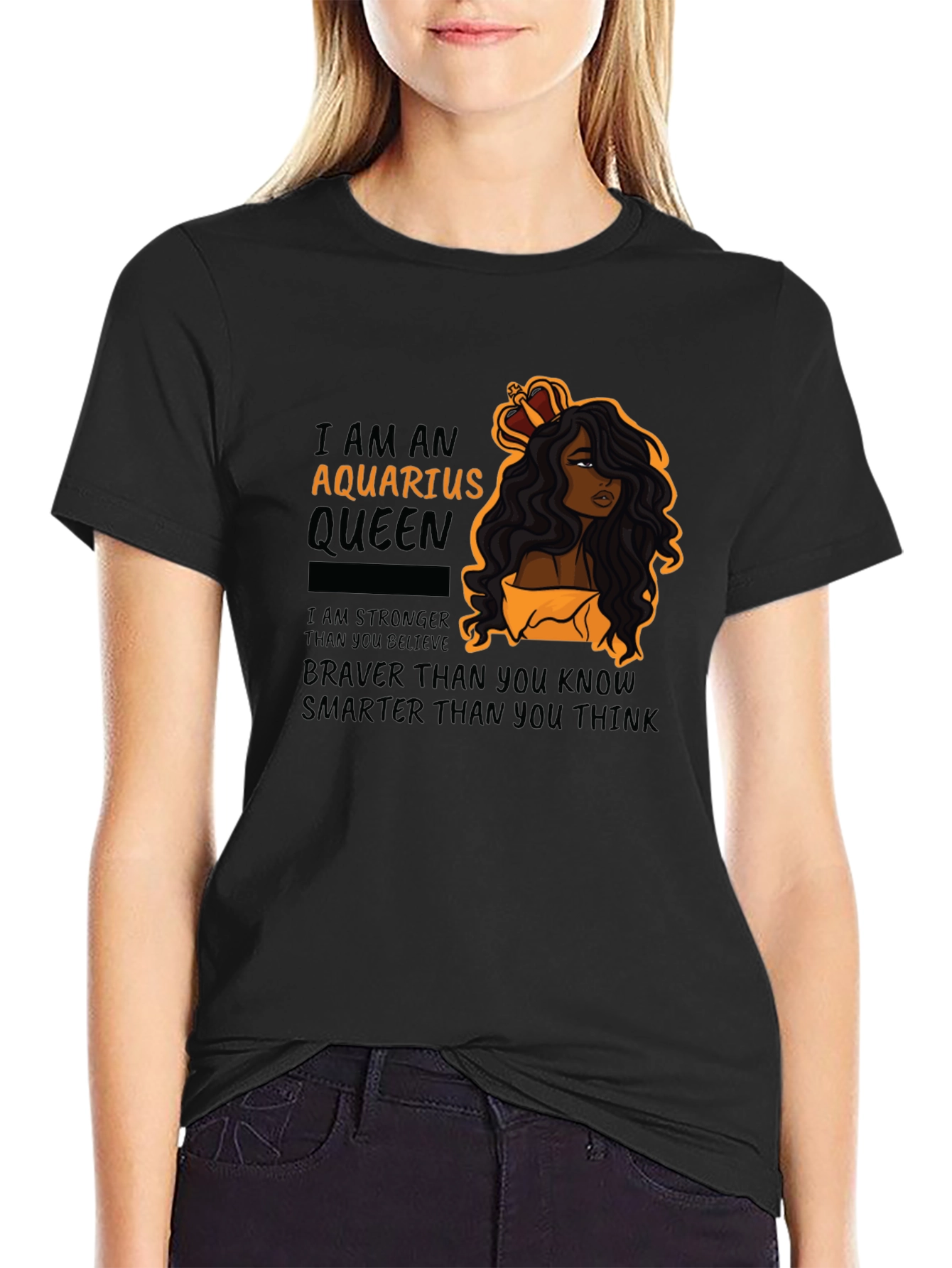 Aquarius Queen Black Graphic Tee