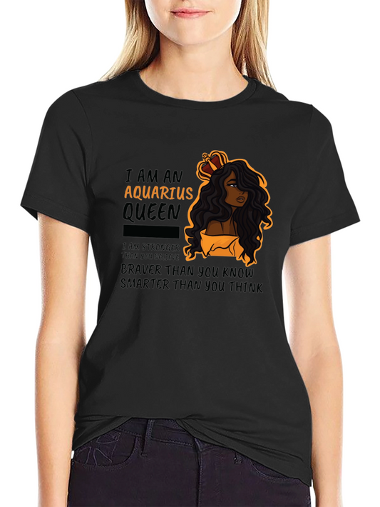 Aquarius Queen Black Graphic Tee