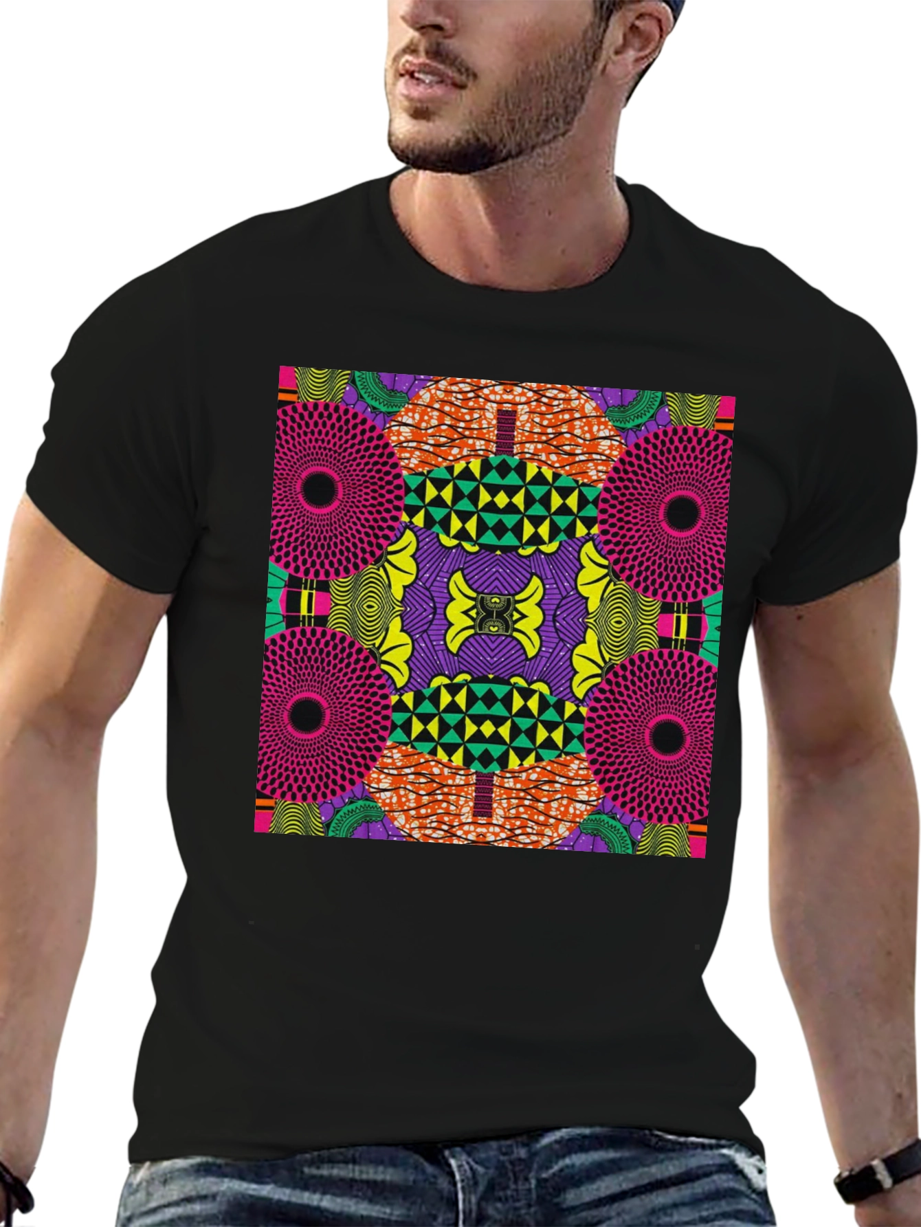 Bold African Print Graphic Tee - Statement Style