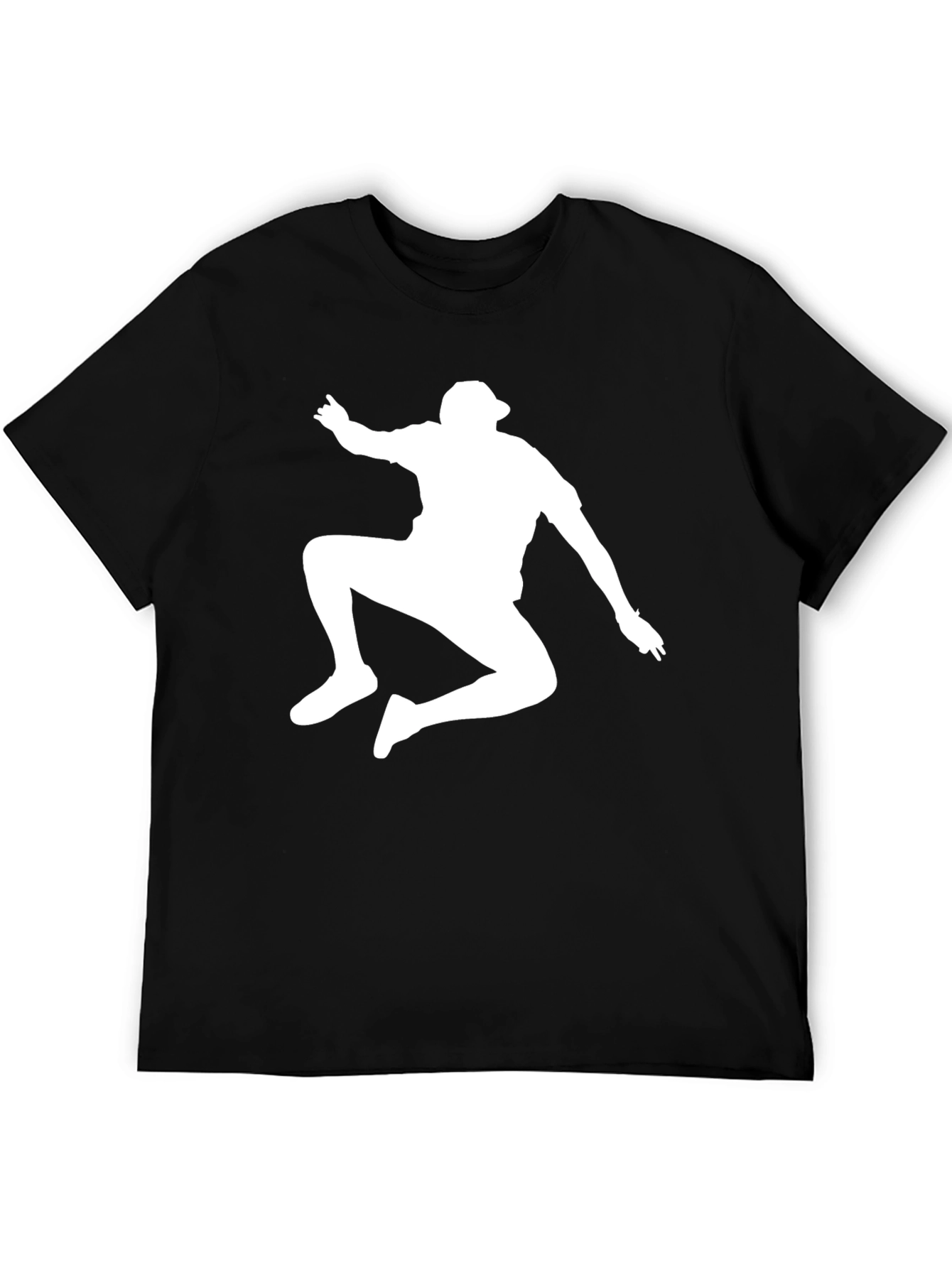 Black T-Shirt with White Silhouette Man