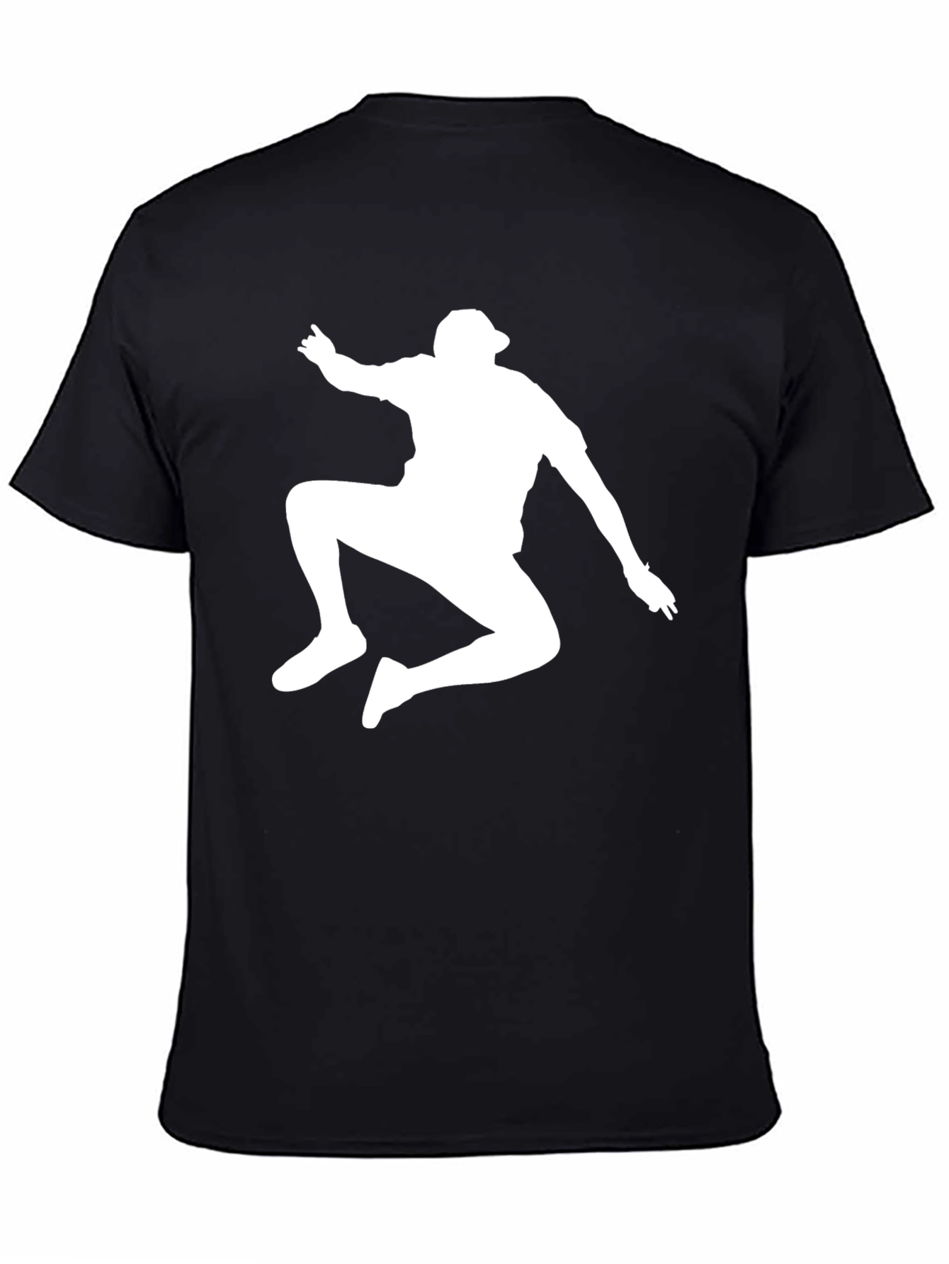 Black T-Shirt with White Silhouette Man