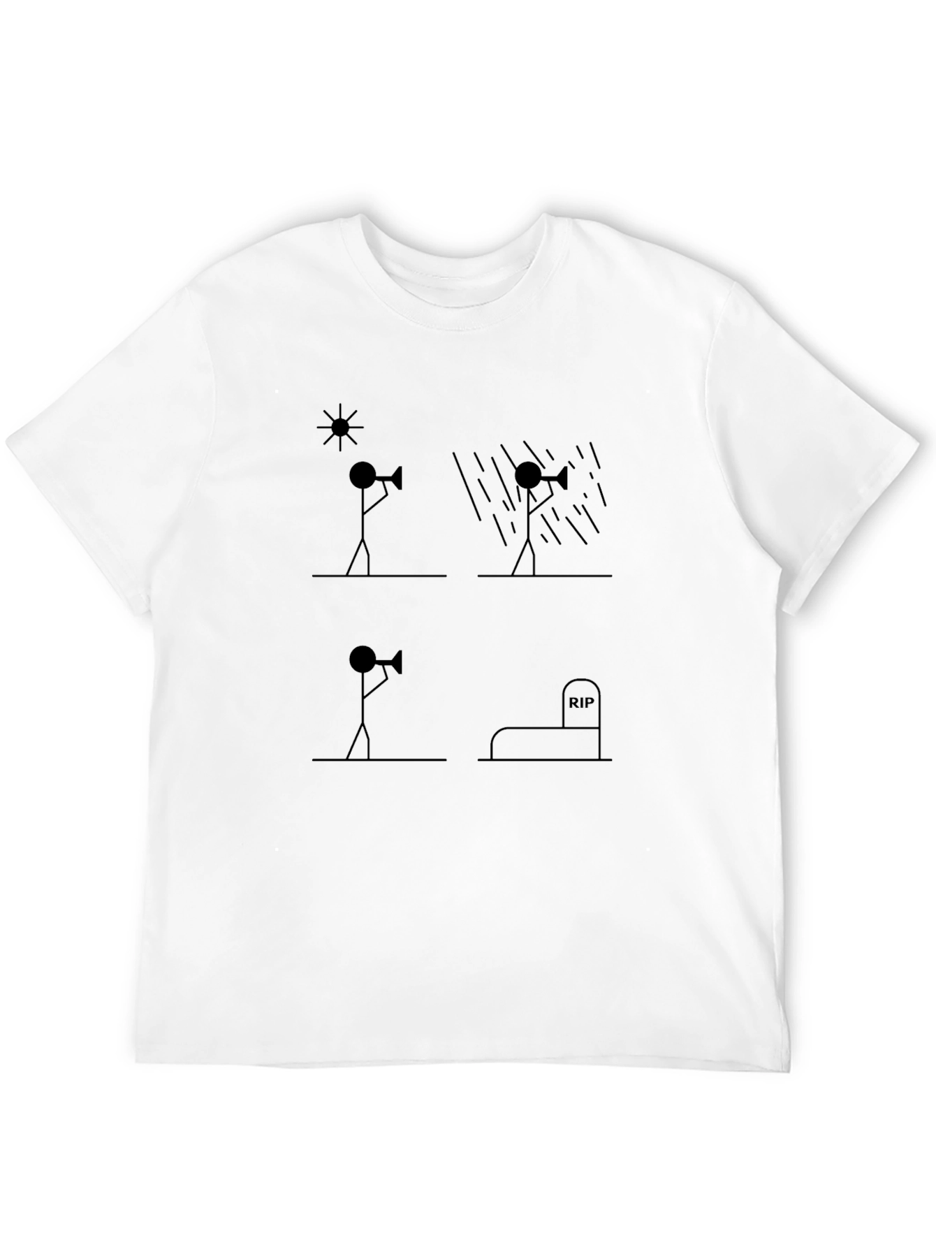 Stick Figure Life Cycle Black T-Shirt
