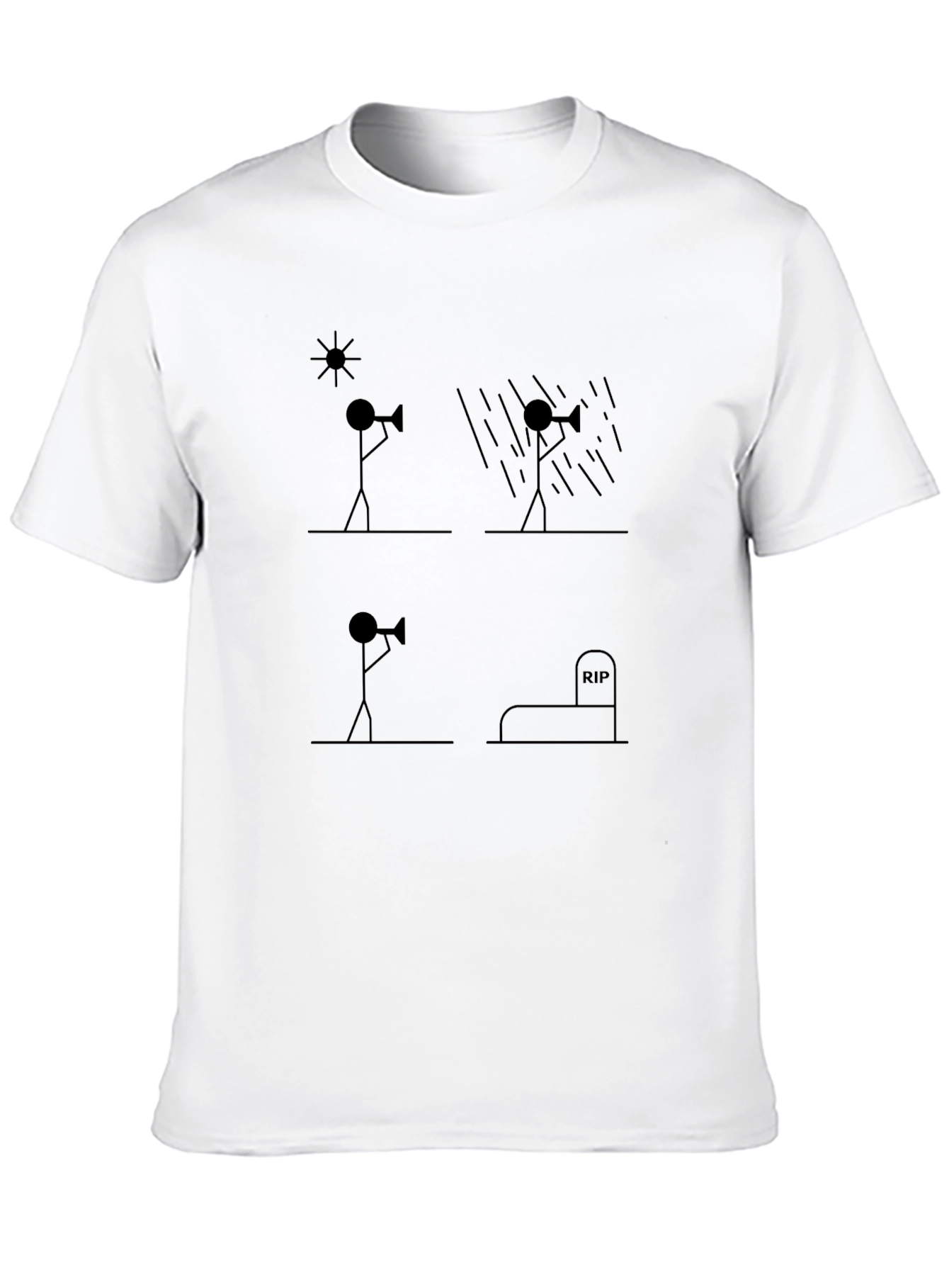 Stick Figure Life Cycle Black T-Shirt