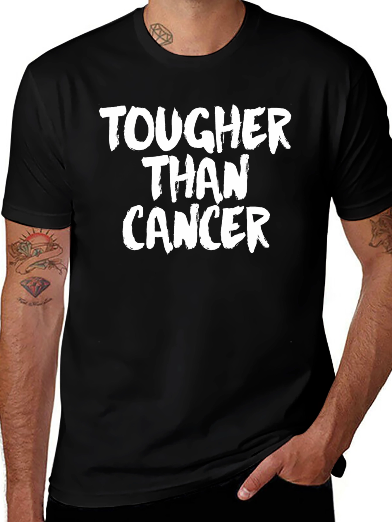 Tougher Than Cancer Awareness T-Shirt - Black
