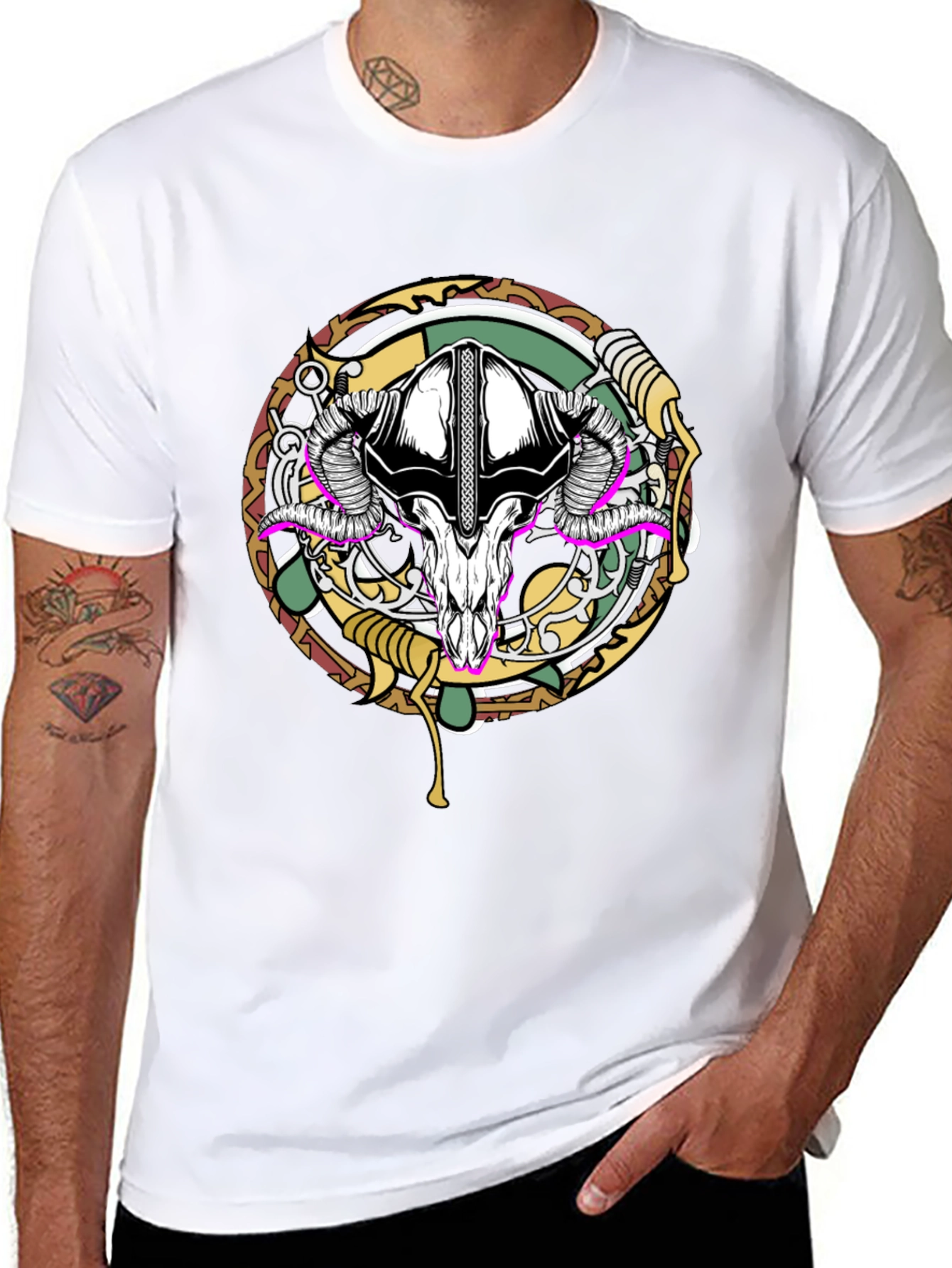 Skull Graphic Print Black T-Shirt