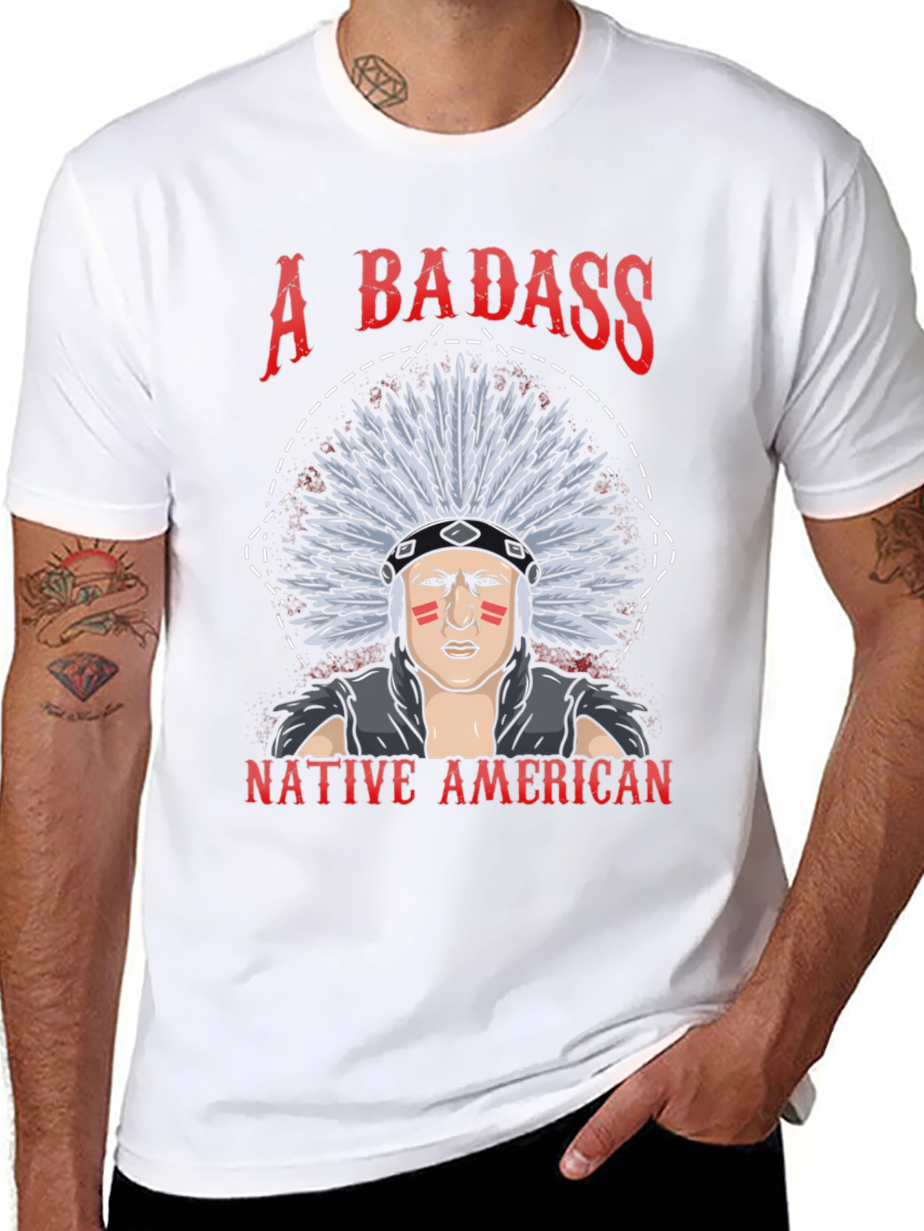 Badass Native American Graphic T-Shirt