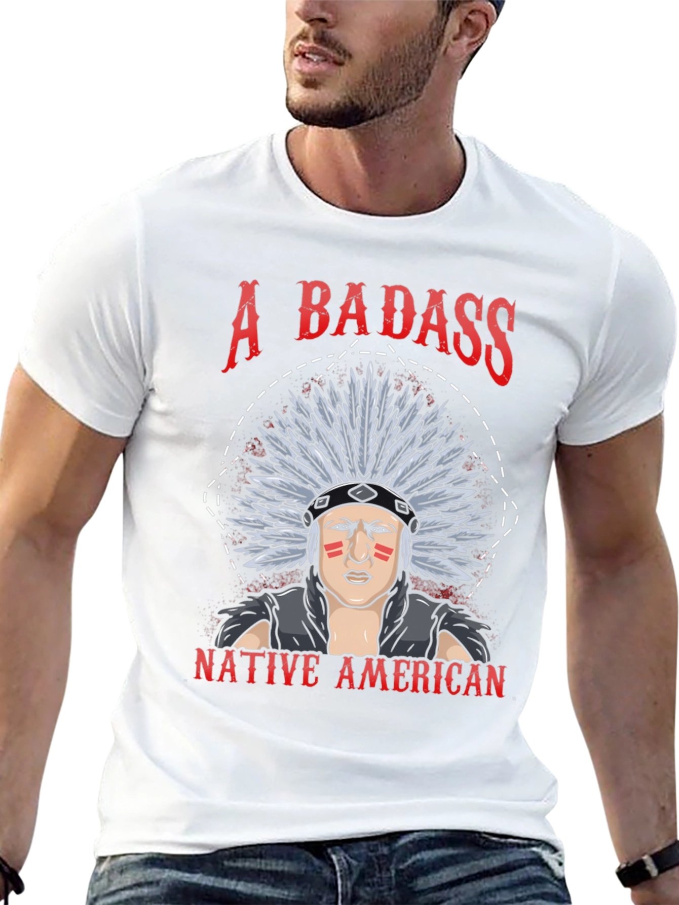 Badass Native American Graphic T-Shirt