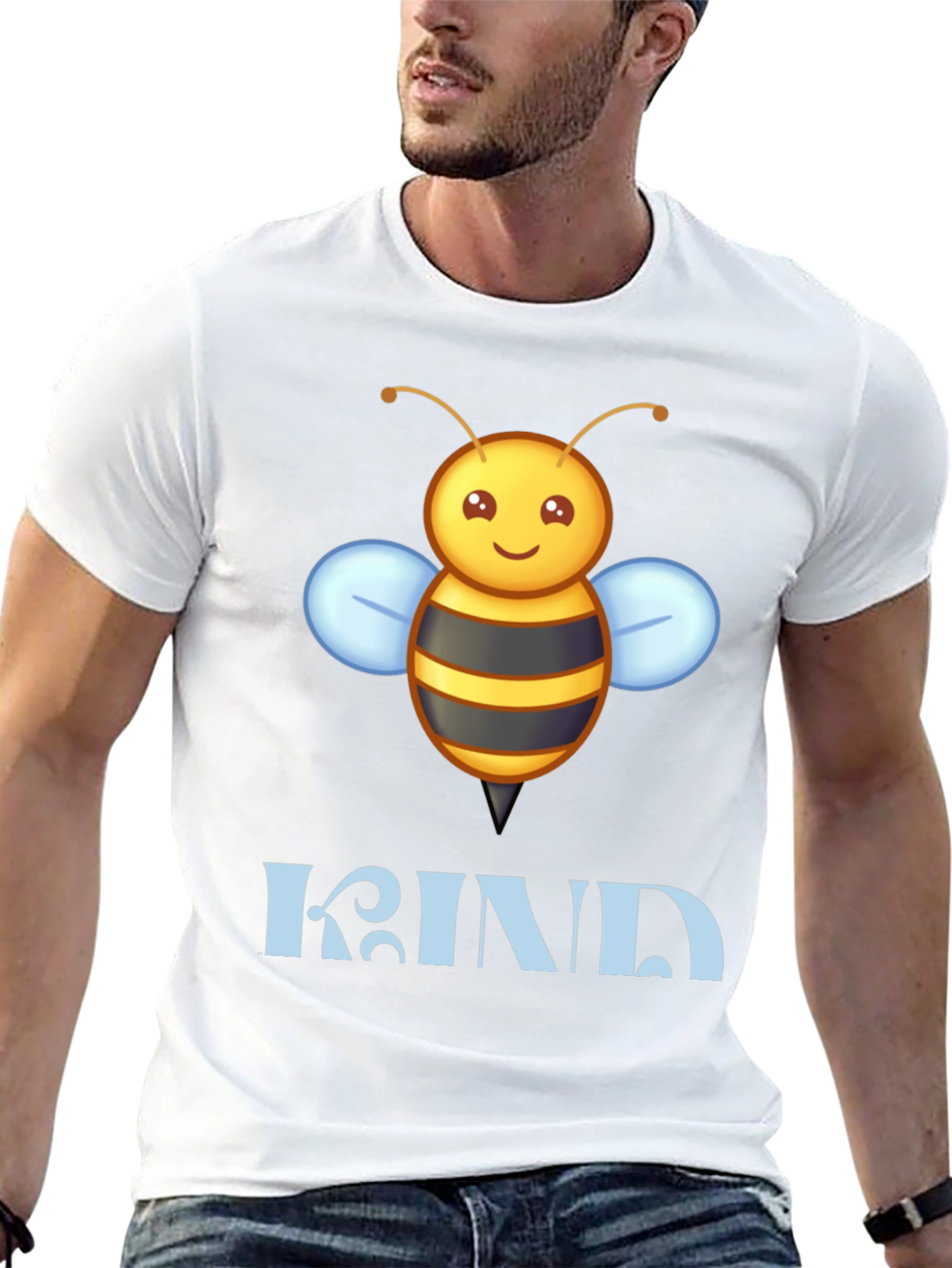 Be Kind Bee Graphic Tee - Black Cotton T-Shirt