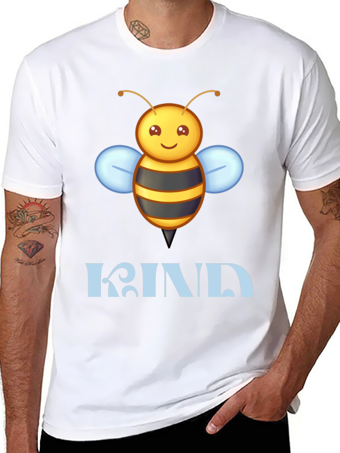 Be Kind Bee Graphic Tee - Black Cotton T-Shirt