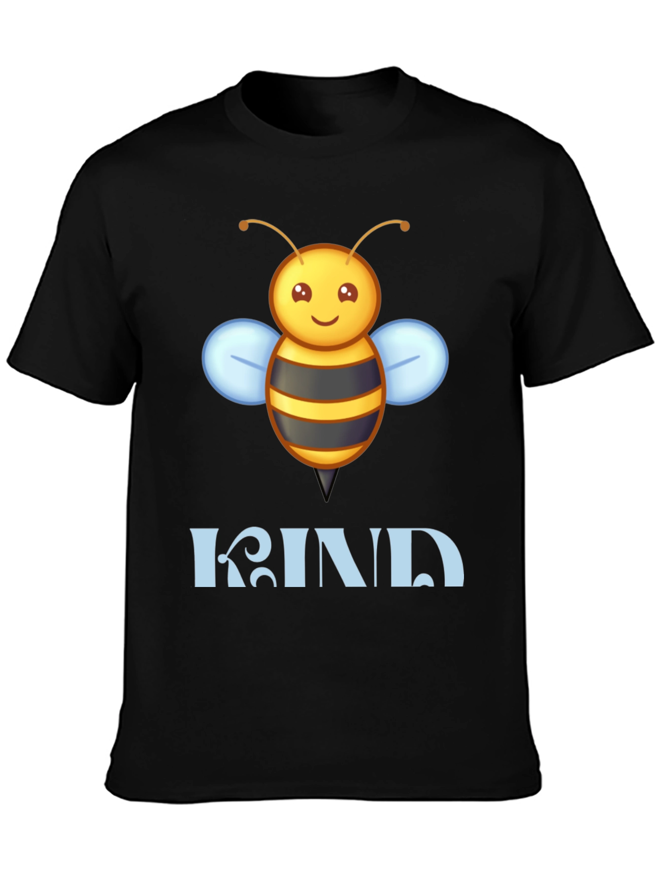 Be Kind Bee Graphic Tee - Black Cotton T-Shirt