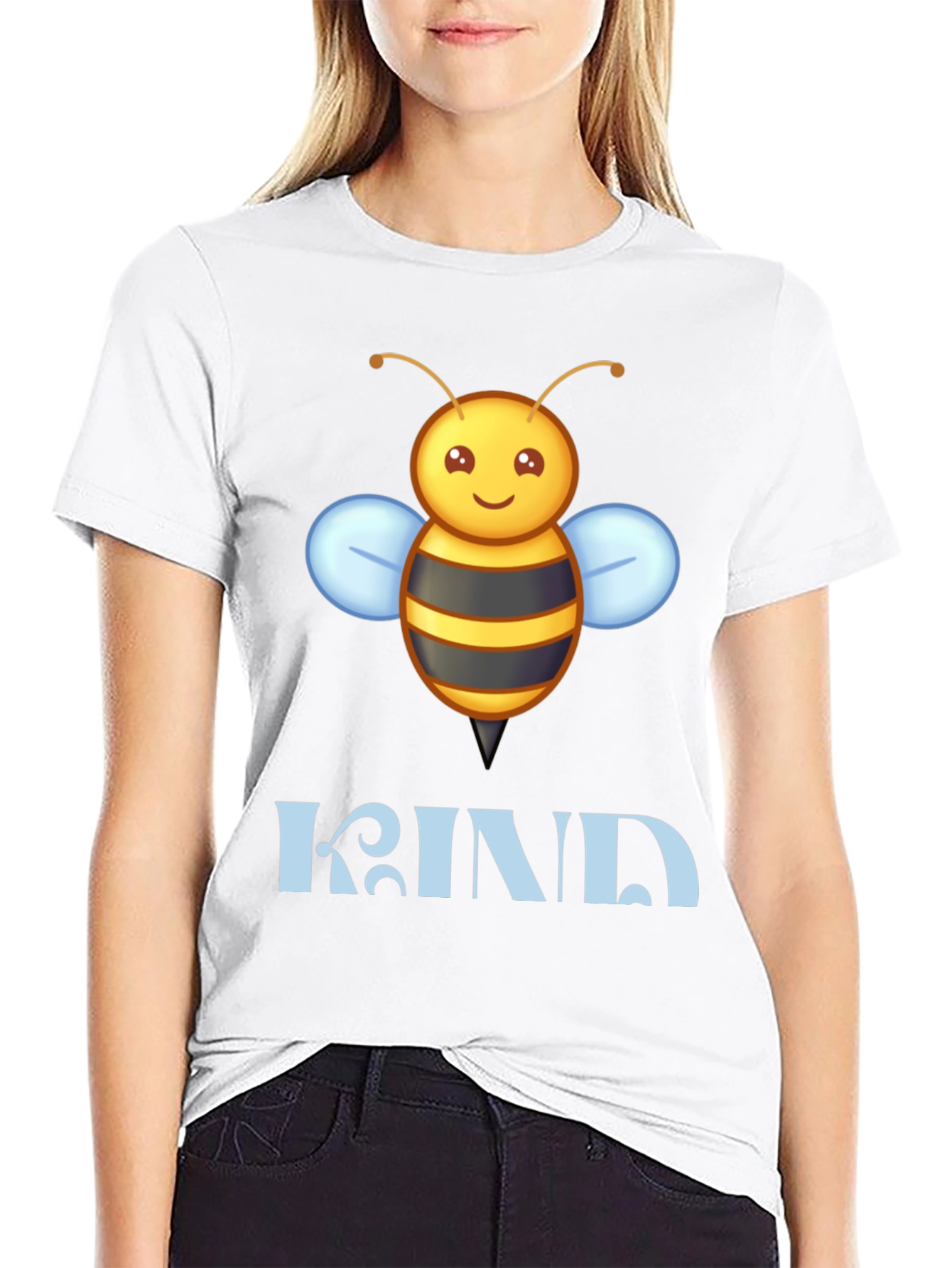 Be Kind Bee Graphic Tee - Black Cotton T-Shirt