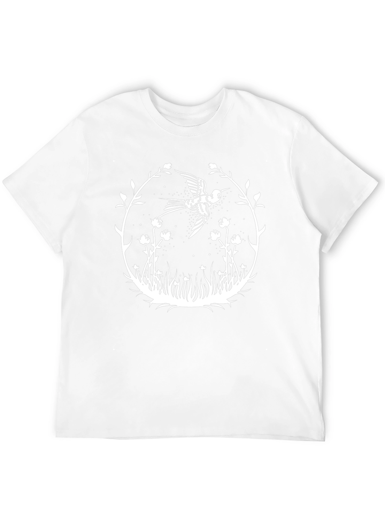 Bird & Floral Graphic Black Tee