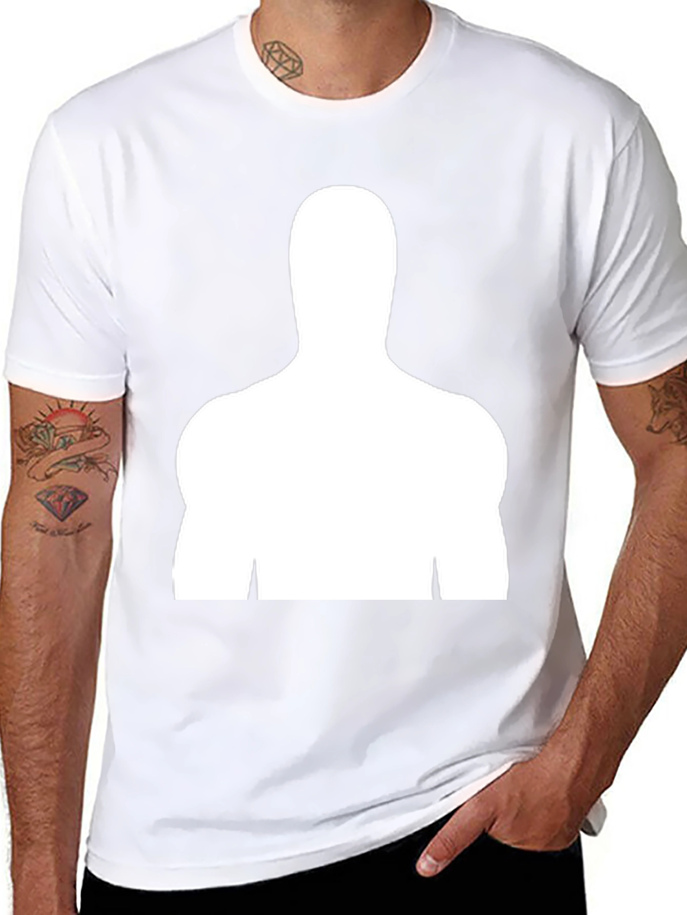 Silhouette Graphic Tee - Black Cotton Blend Shirt