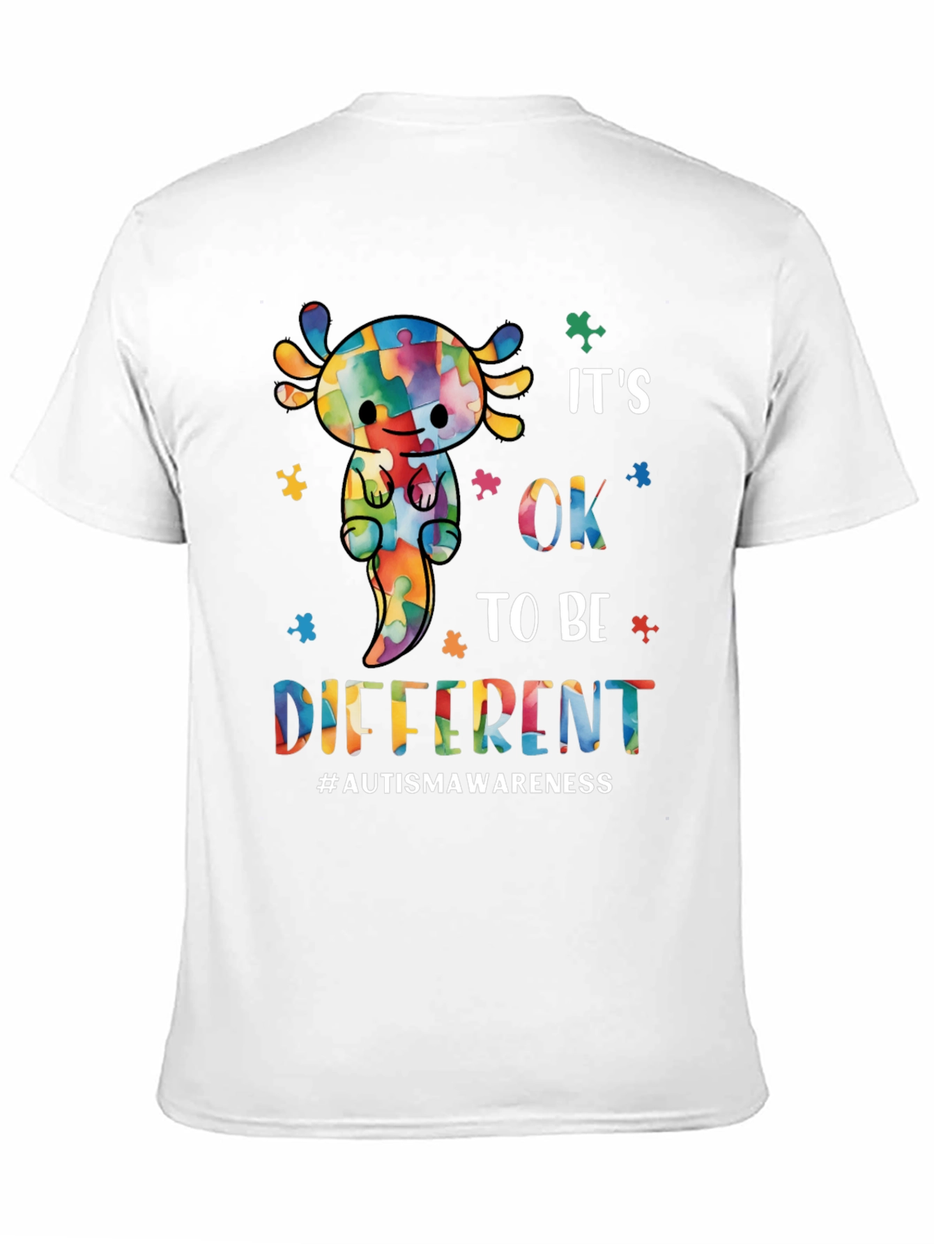 Autism Awareness Axolotl T-Shirt: Its OK to Be Different