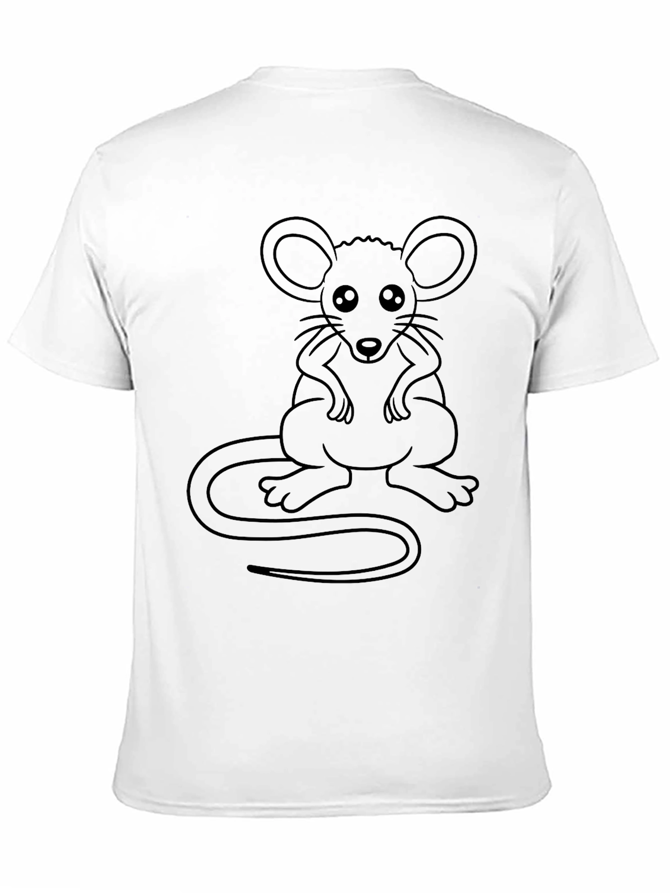 Black Graphic Tee - Cute Cartoon Mouse Design