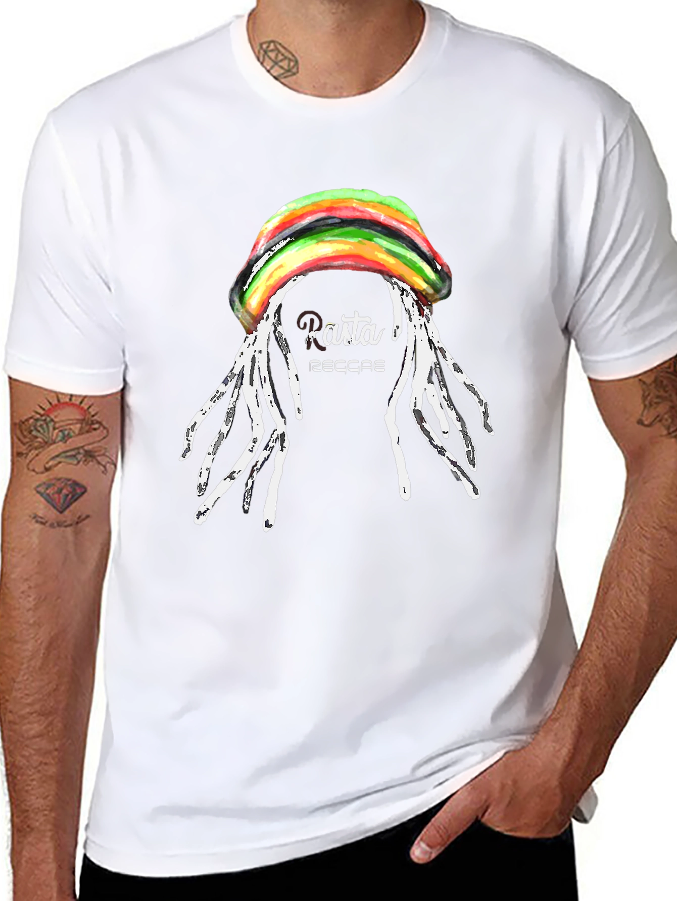 Rasta Reggae Graphic Black T-Shirt