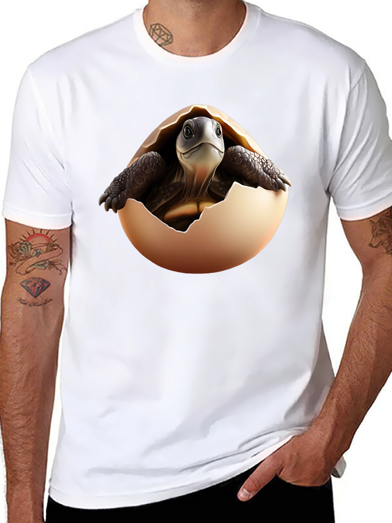 Turtle Hatching Black T-Shirt