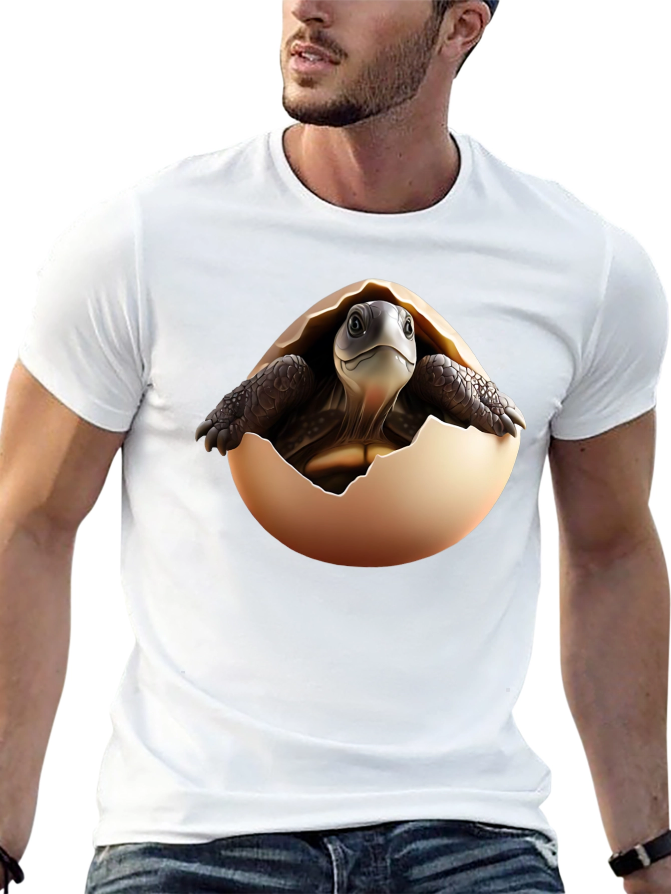 Turtle Hatching Black T-Shirt