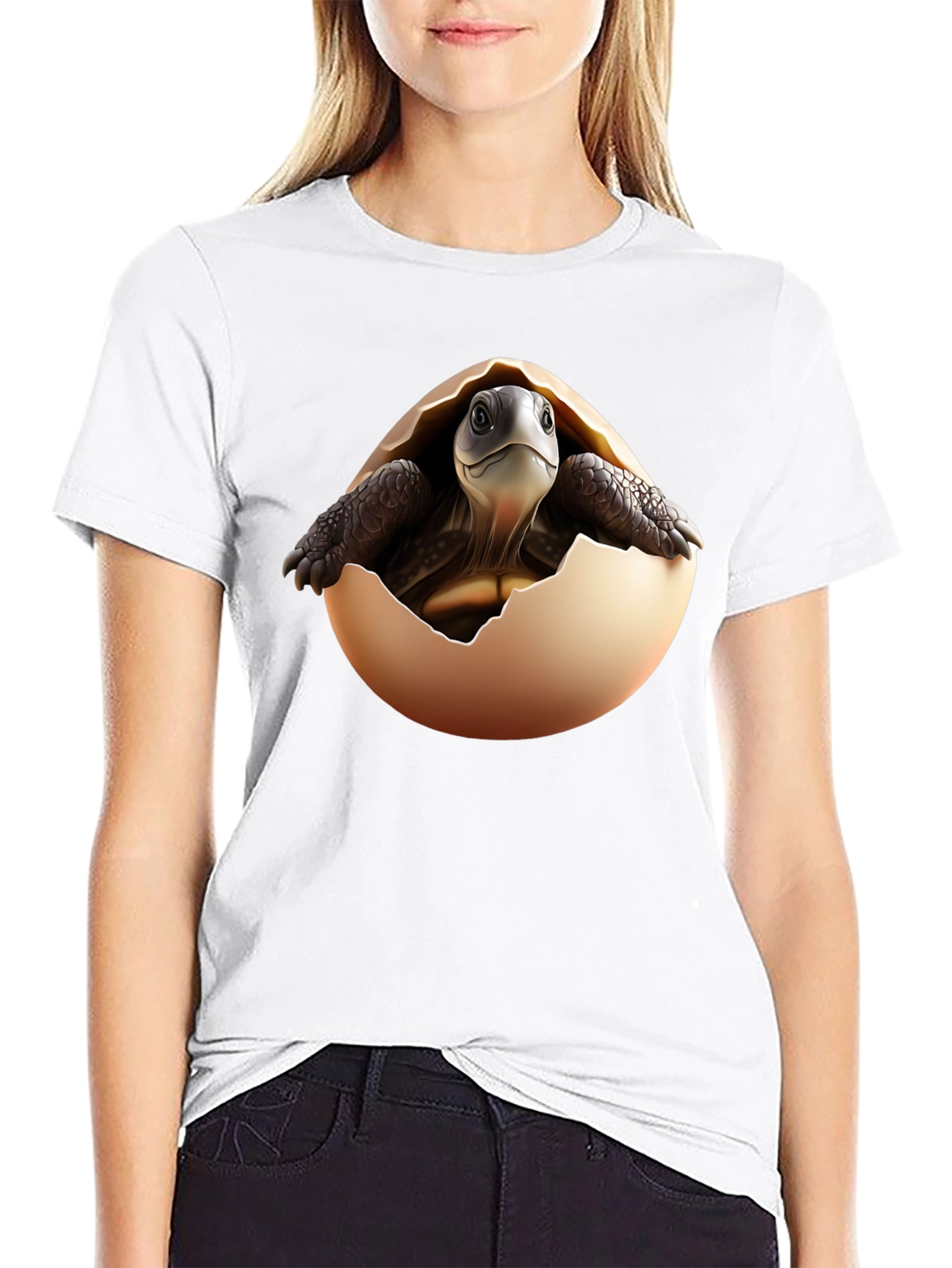 Turtle Hatching Black T-Shirt