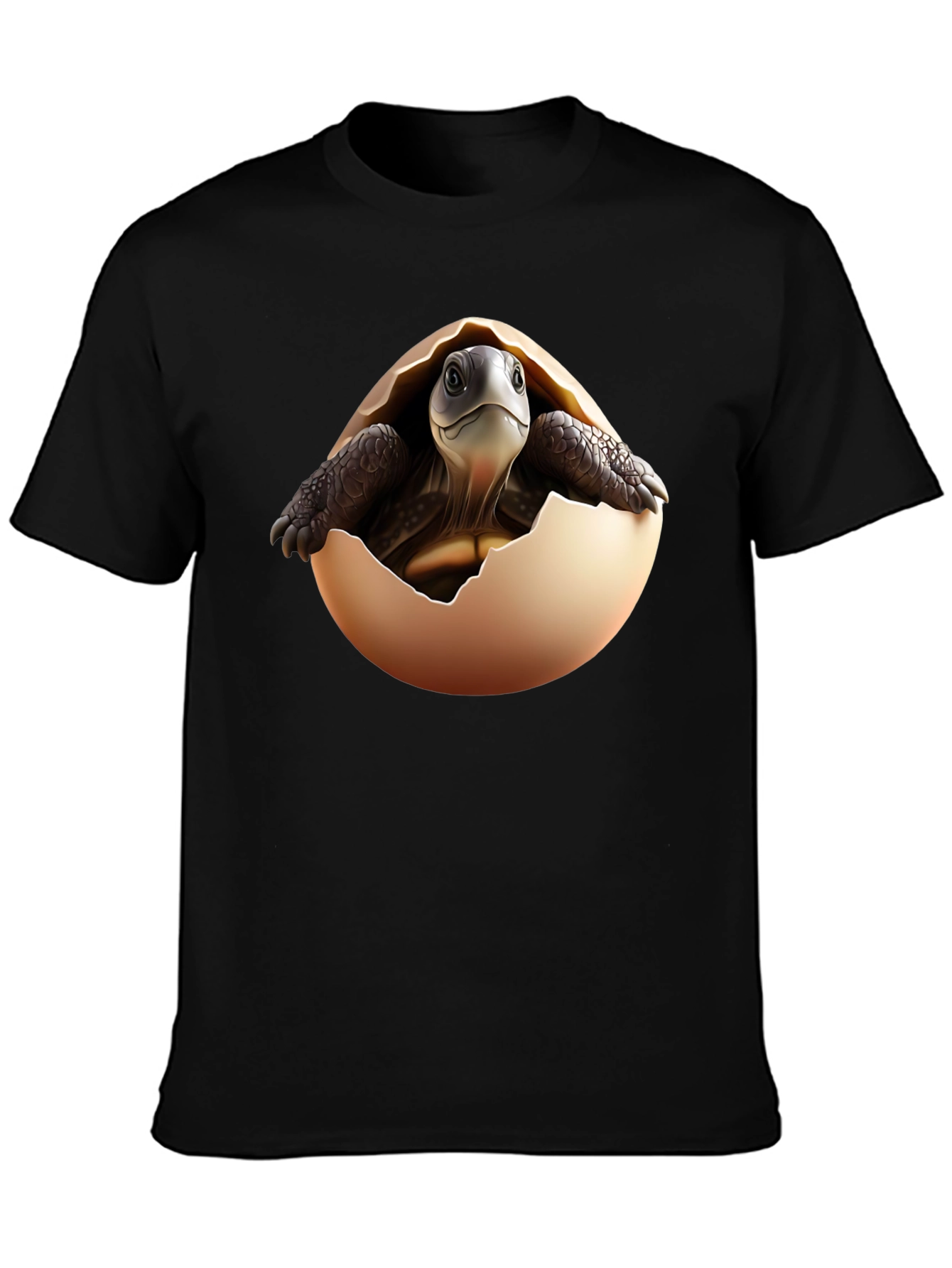 Turtle Hatching Black T-Shirt