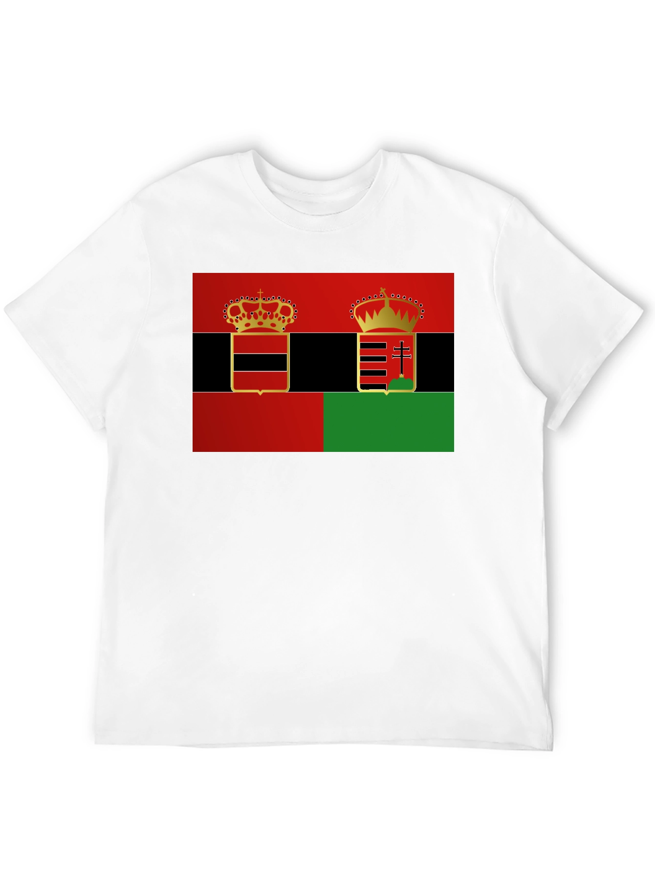 Unique Dual Crest Graphic Tee - Black