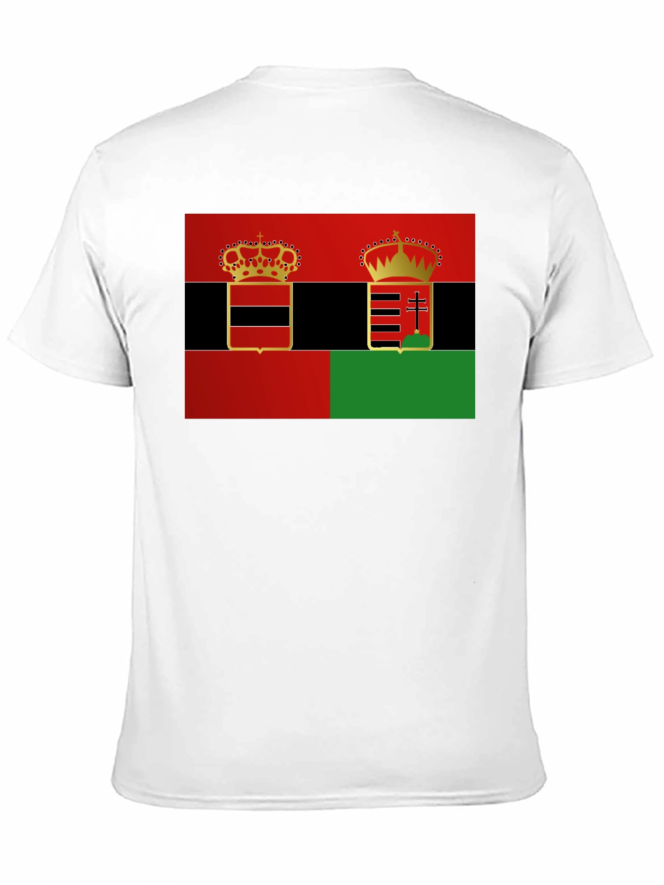 Unique Dual Crest Graphic Tee - Black