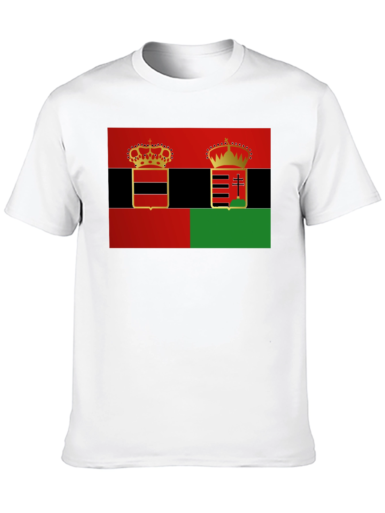 Unique Dual Crest Graphic Tee - Black