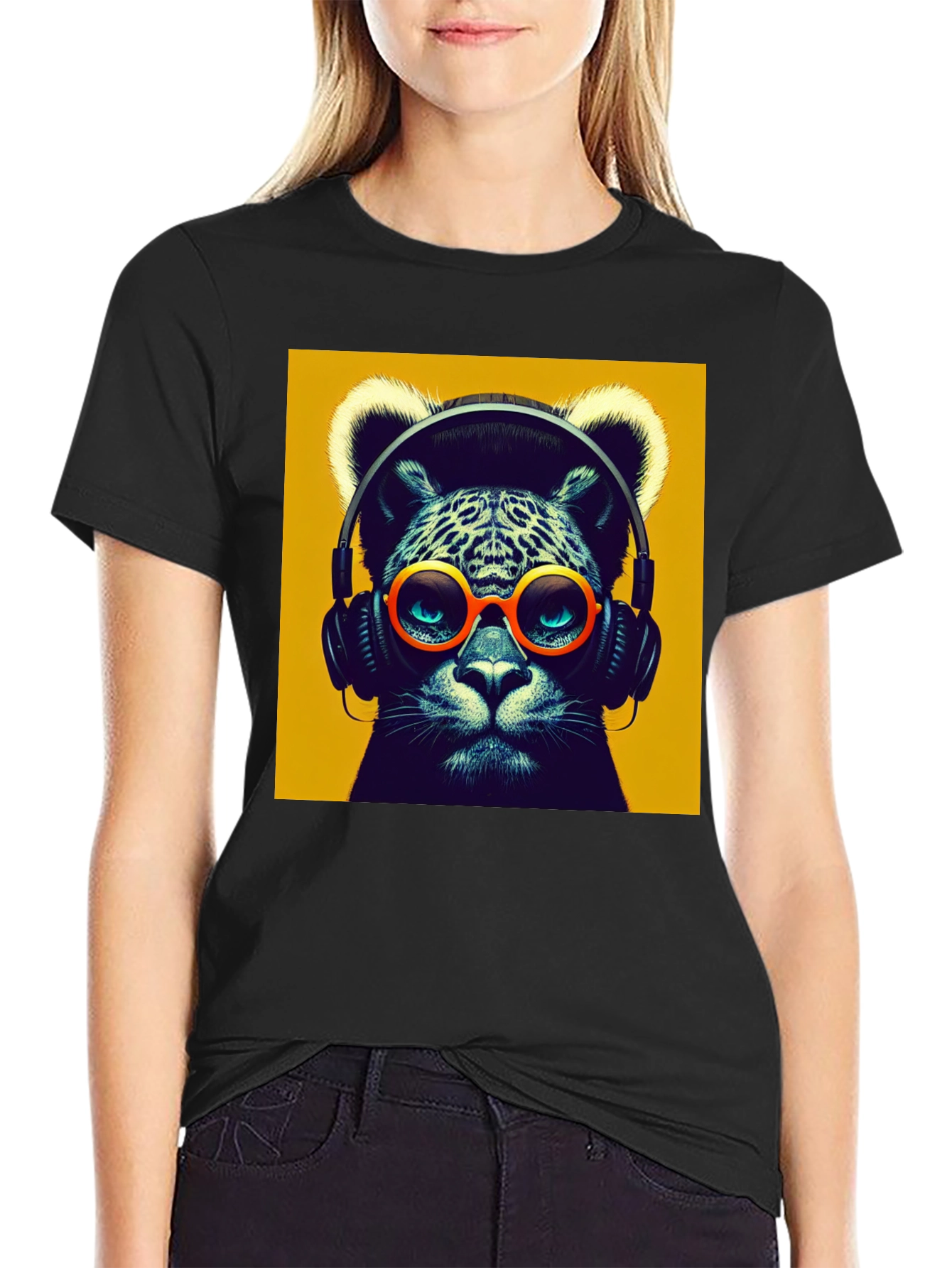 Cool Cat Graphic Tee - Music Lover T-Shirt