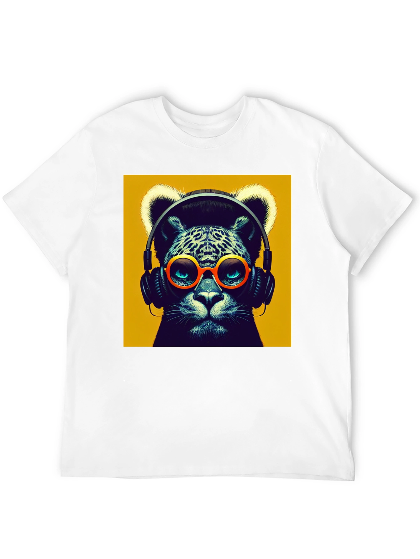 Cool Cat Graphic Tee - Music Lover T-Shirt