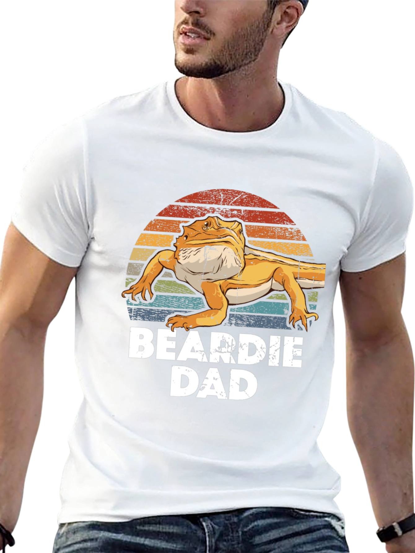 Beardie Dad T-Shirt - Bearded Dragon Lizard Lover