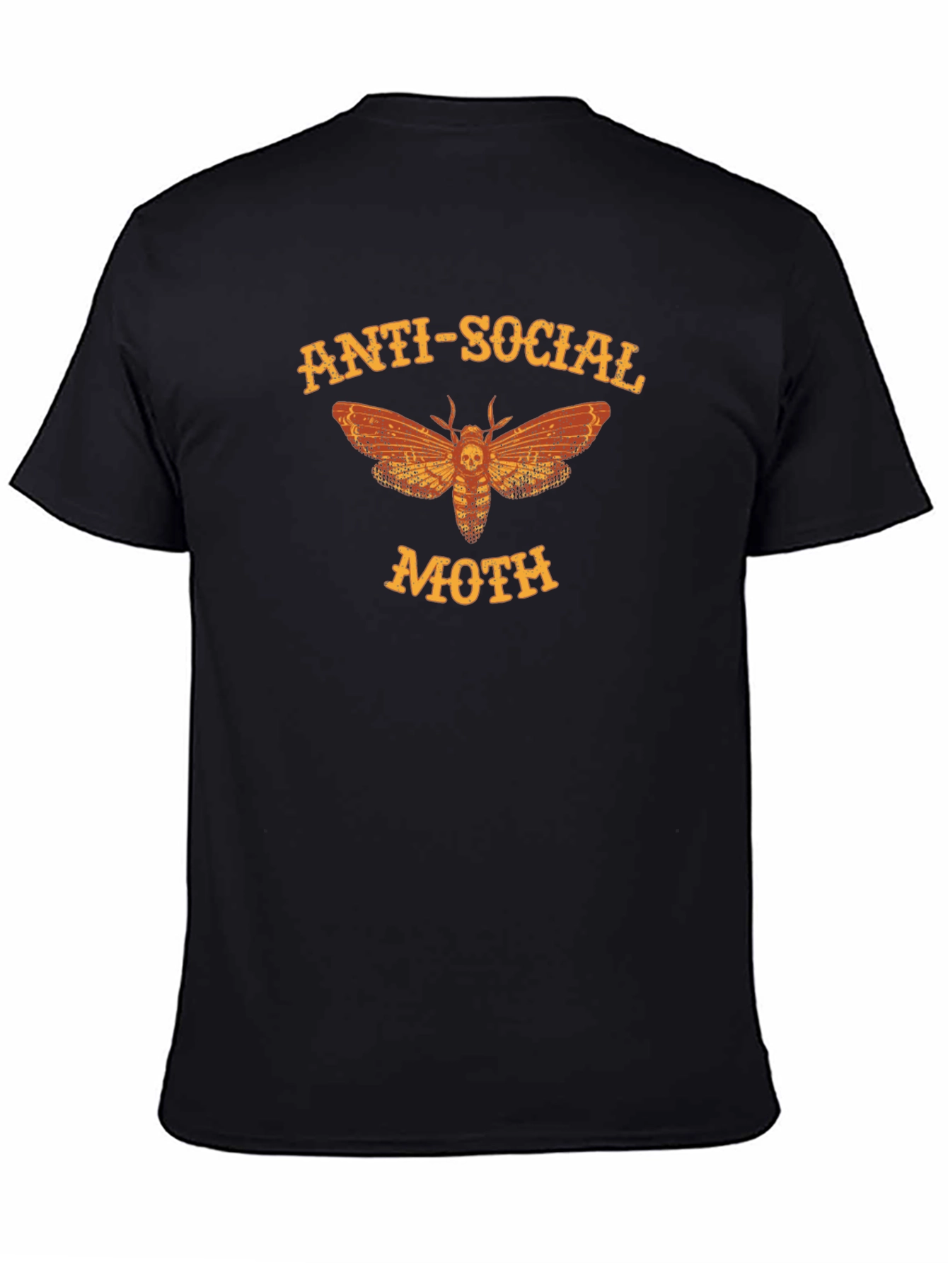 Anti-Social Moth Graphic T-Shirt - Black