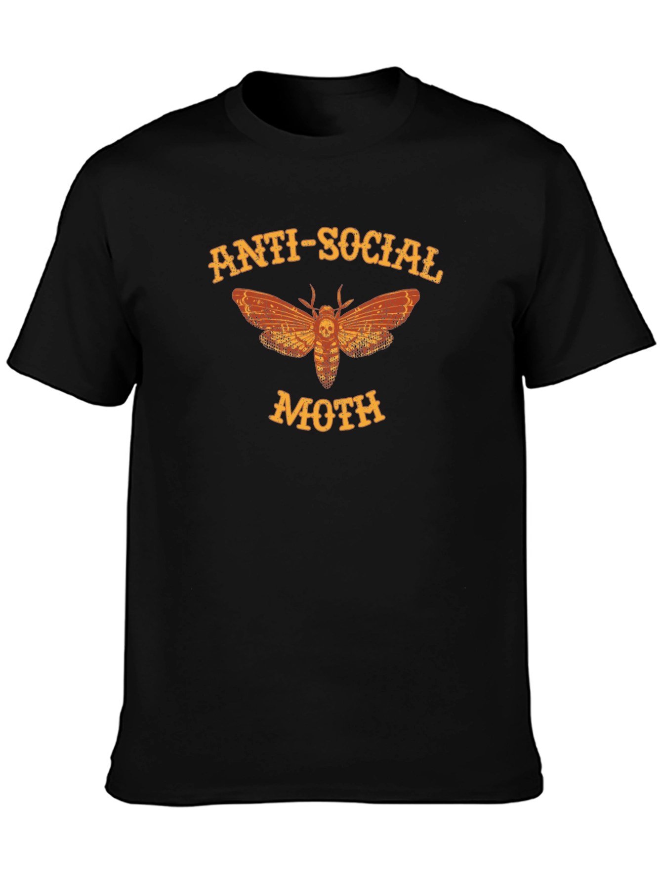 Anti-Social Moth Graphic T-Shirt - Black