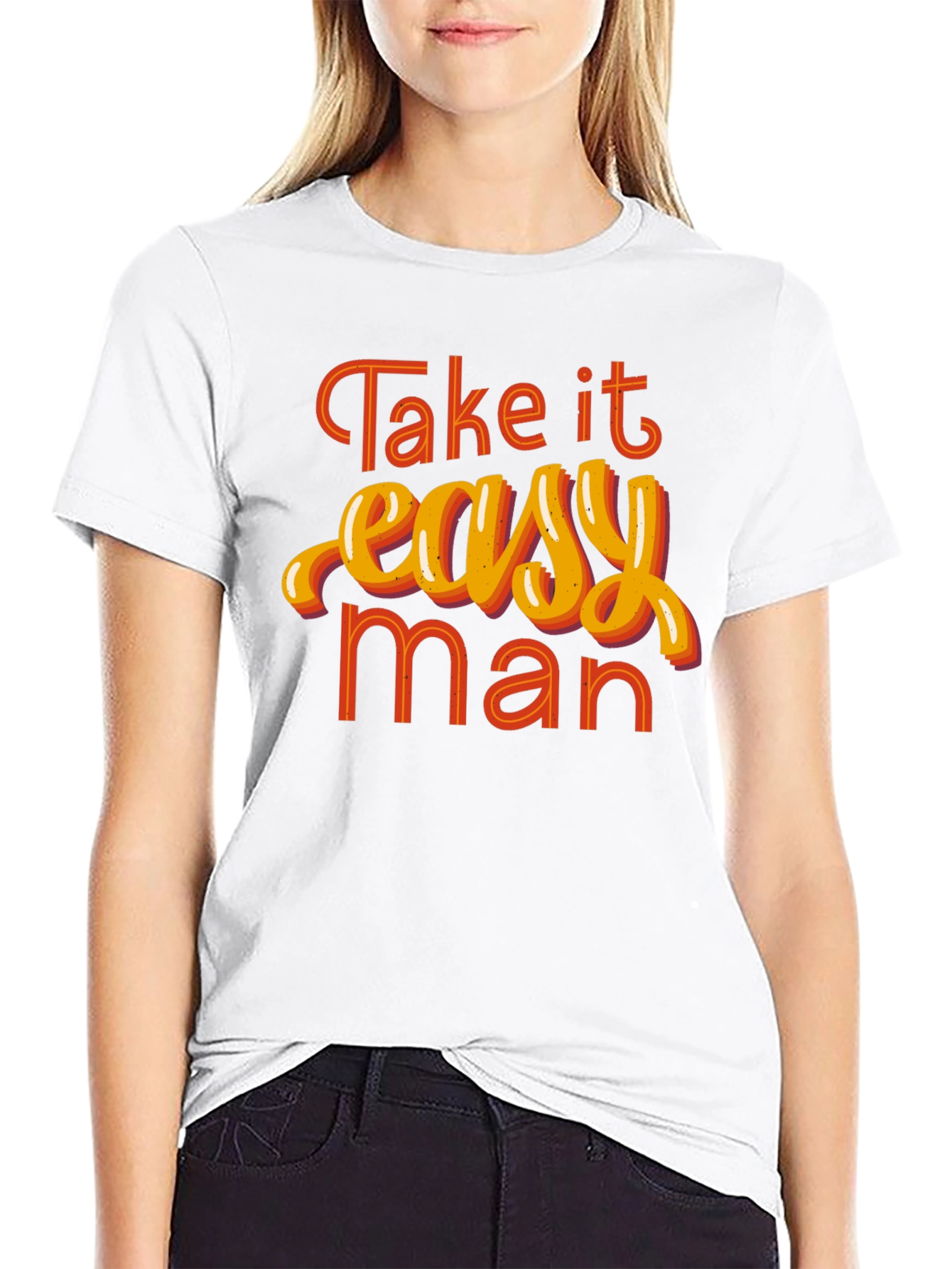 Take it Easy Man Graphic Tee - Retro Style