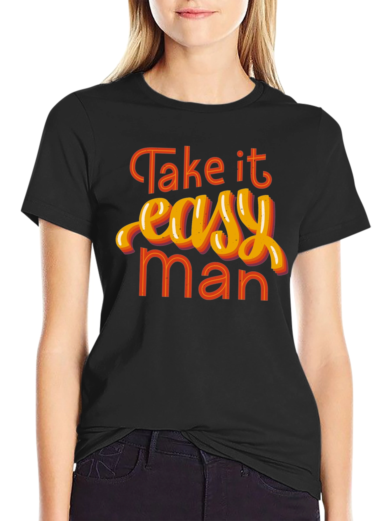 Take it Easy Man Graphic Tee - Retro Style