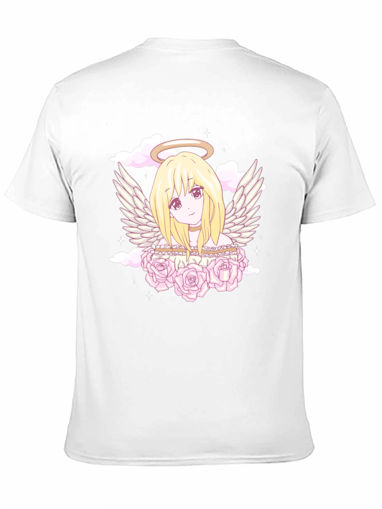 Anime Angel Graphic Tee - Black