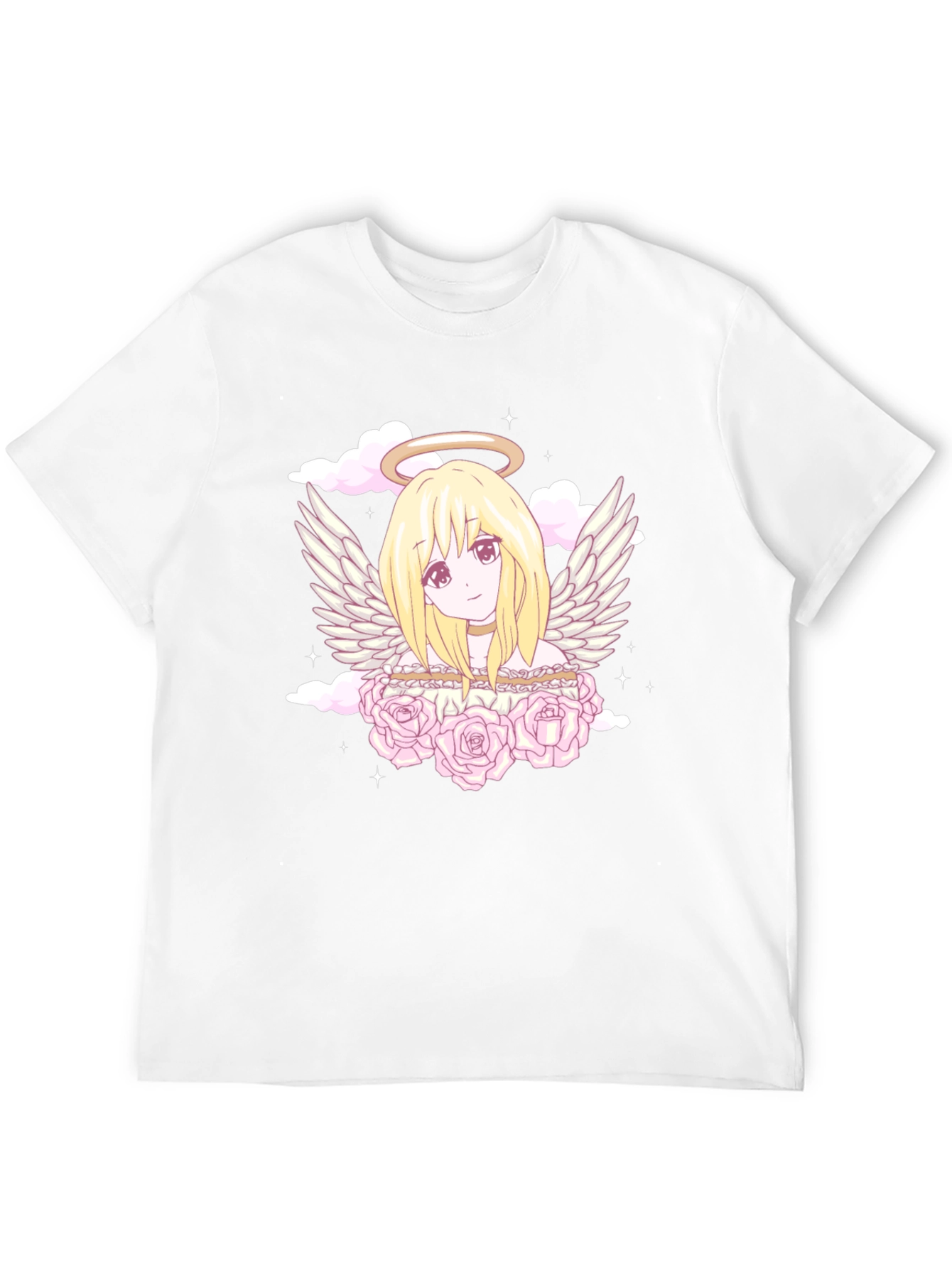 Anime Angel Graphic Tee - Black
