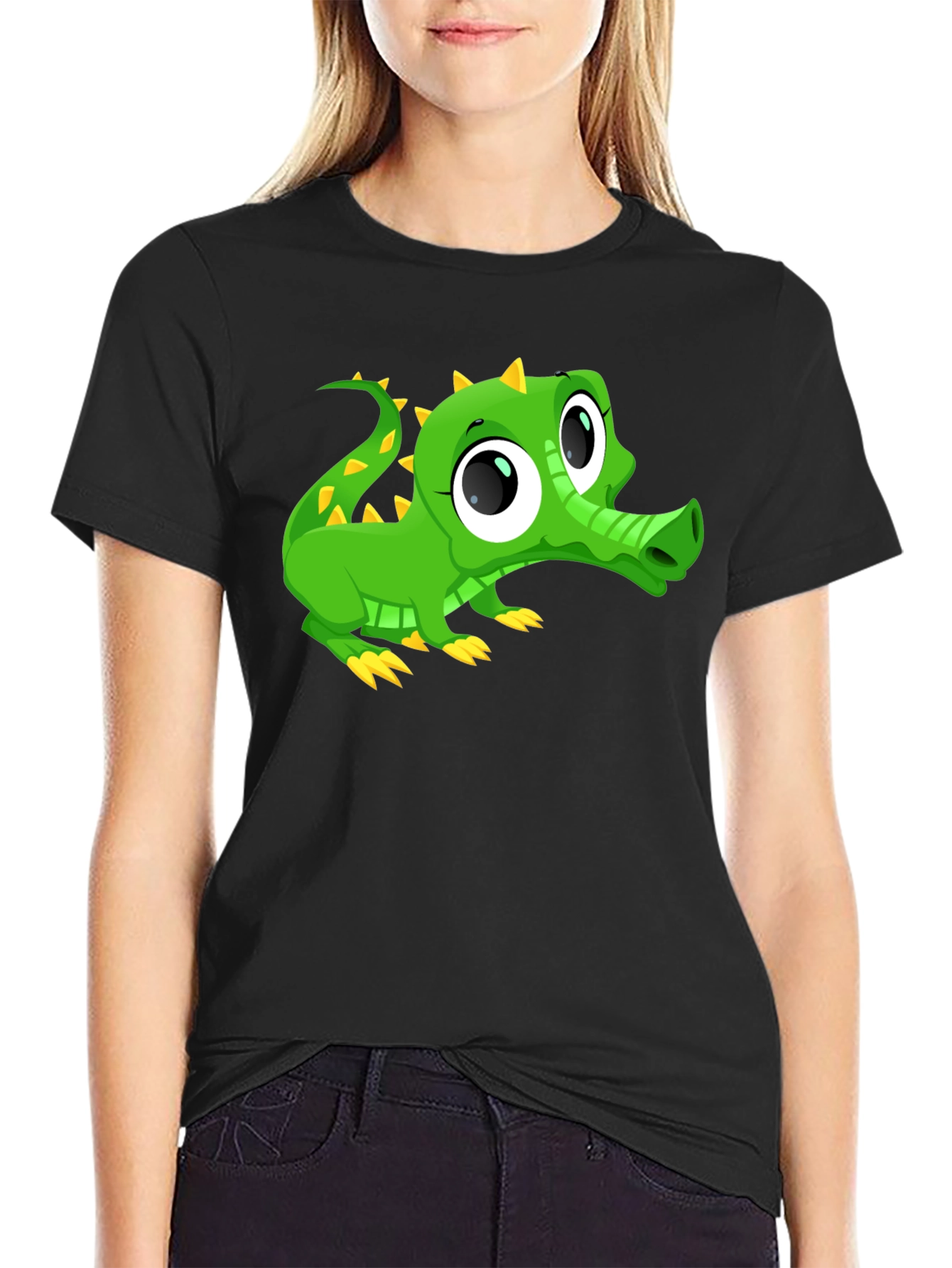 Cute Cartoon Alligator Graphic T-Shirt