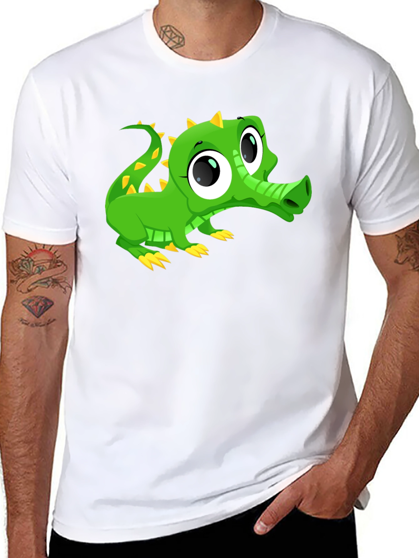 Cute Cartoon Alligator Graphic T-Shirt