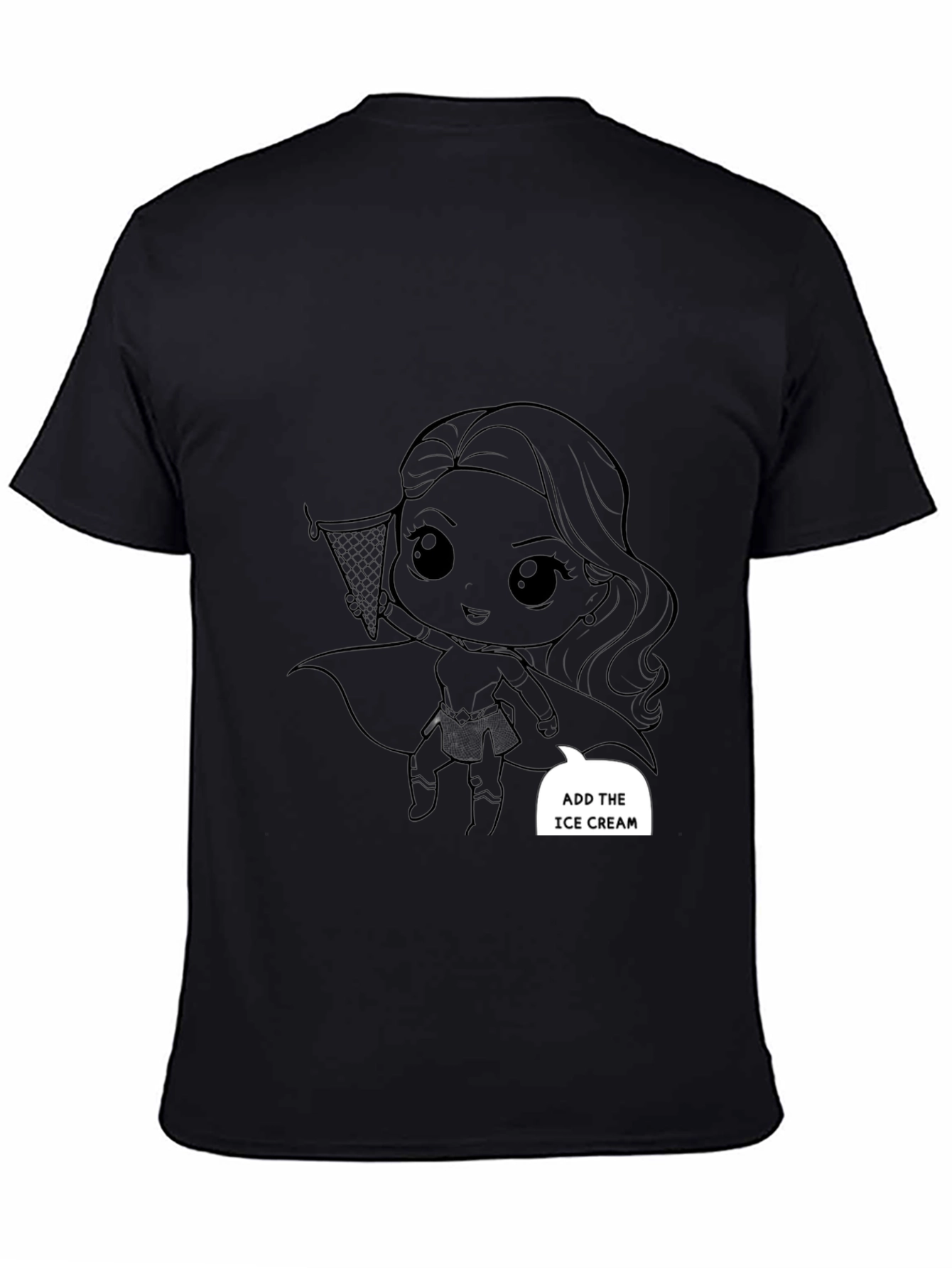 Superhero Girl Black T-Shirt