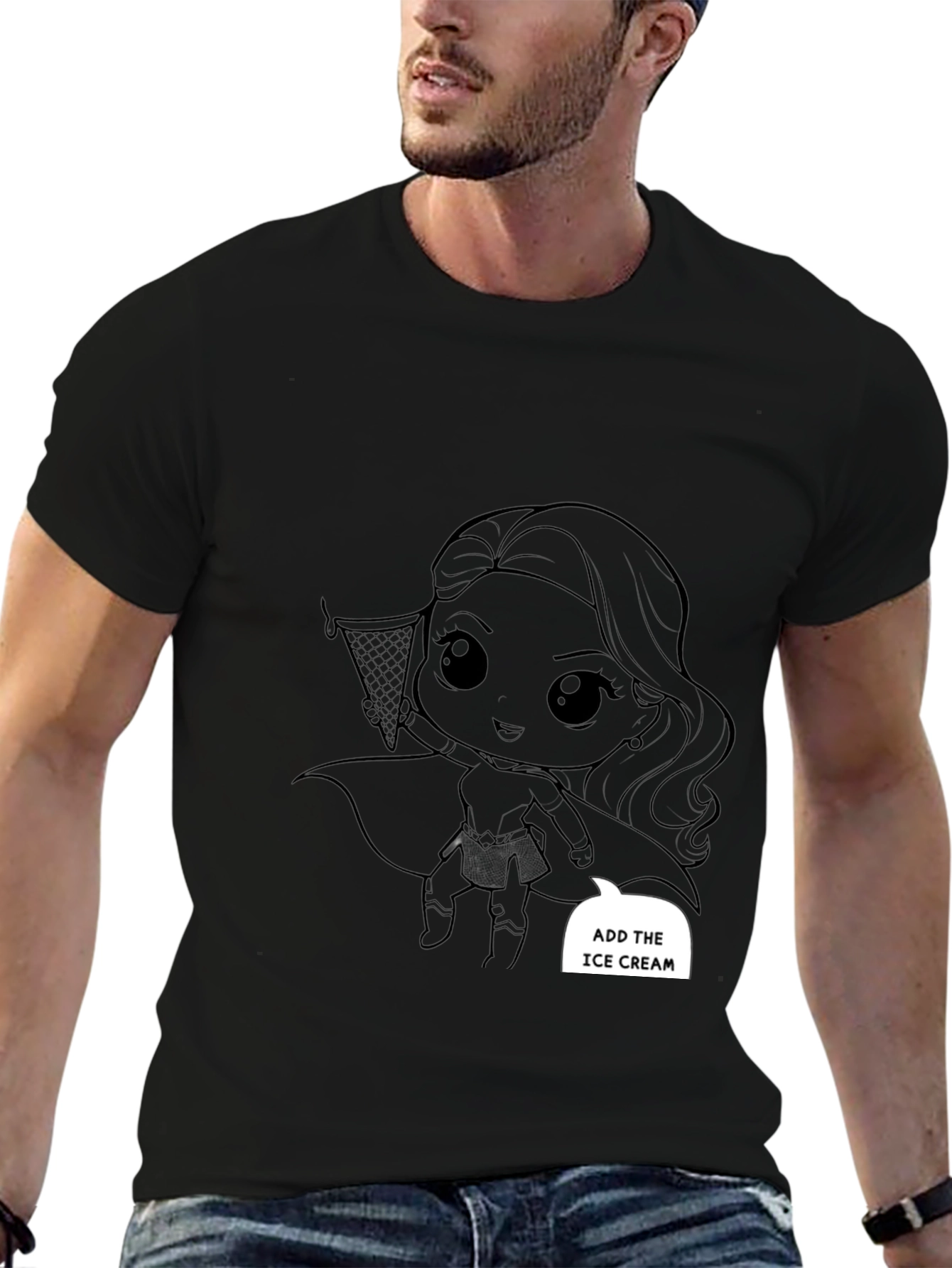 Superhero Girl Black T-Shirt