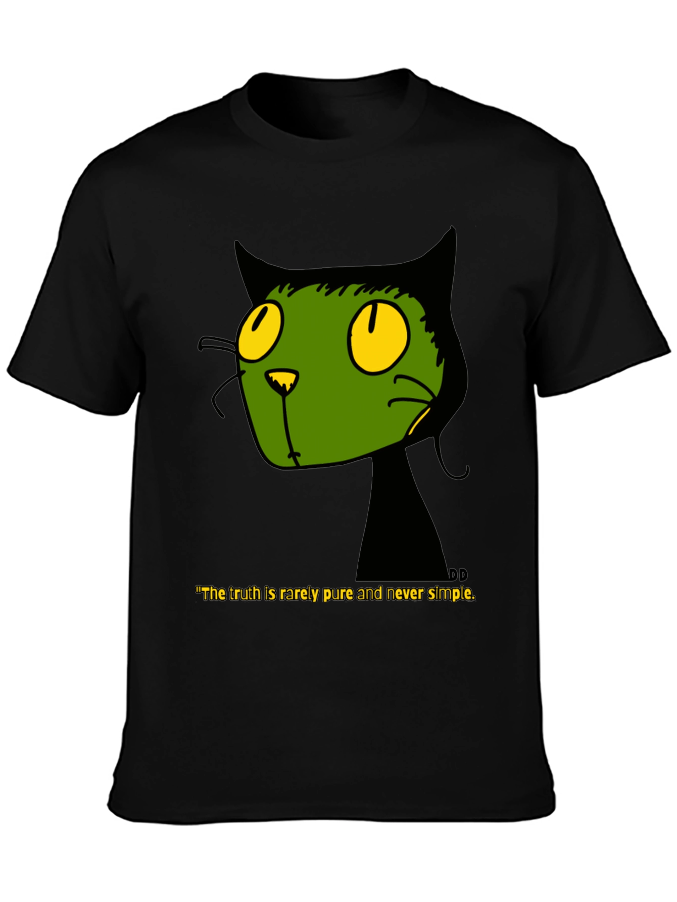 Black Cat T-Shirt - Truth is Rarely Pure